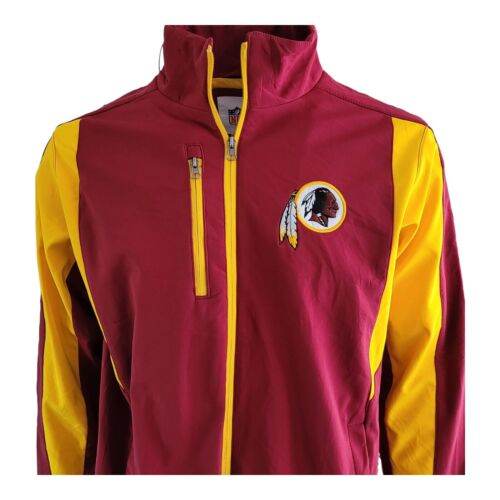 NFL Red Skins Red/Yellow F Jacket Size L Vtg Team Logo Washington - USASTARFASHION