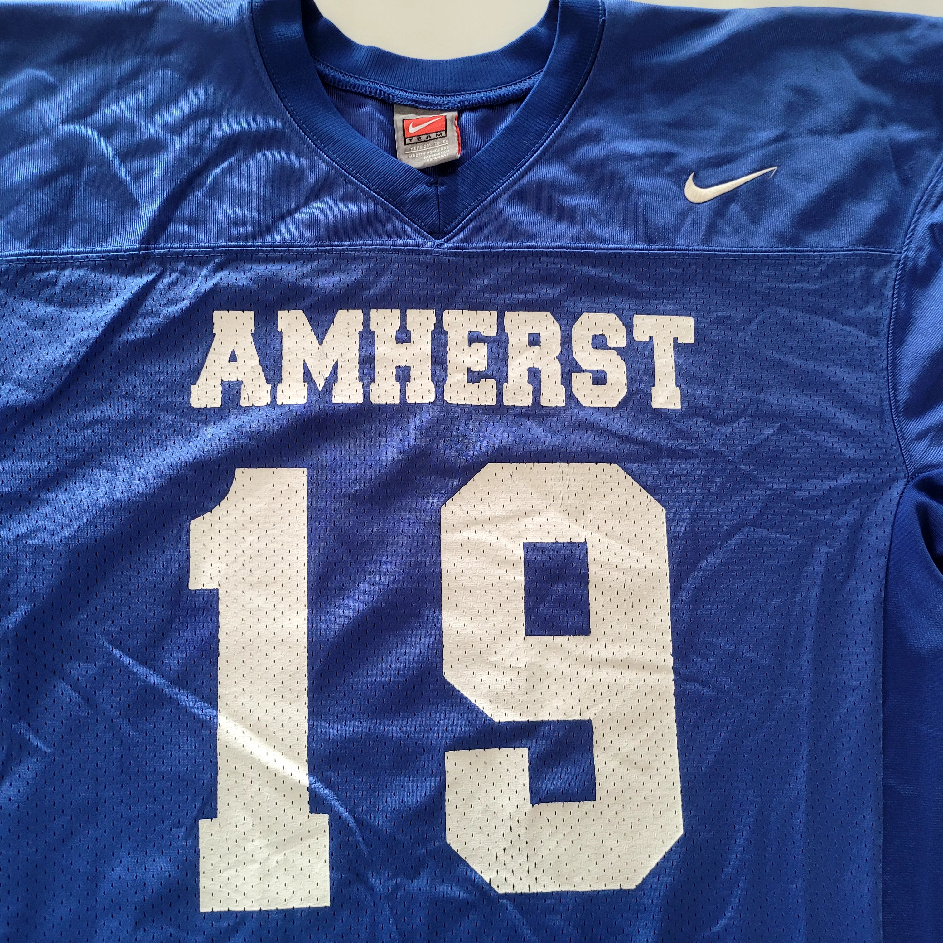 Nike Amherst #19 Football Jersey – Blue & White – Size XL - USASTARFASHION