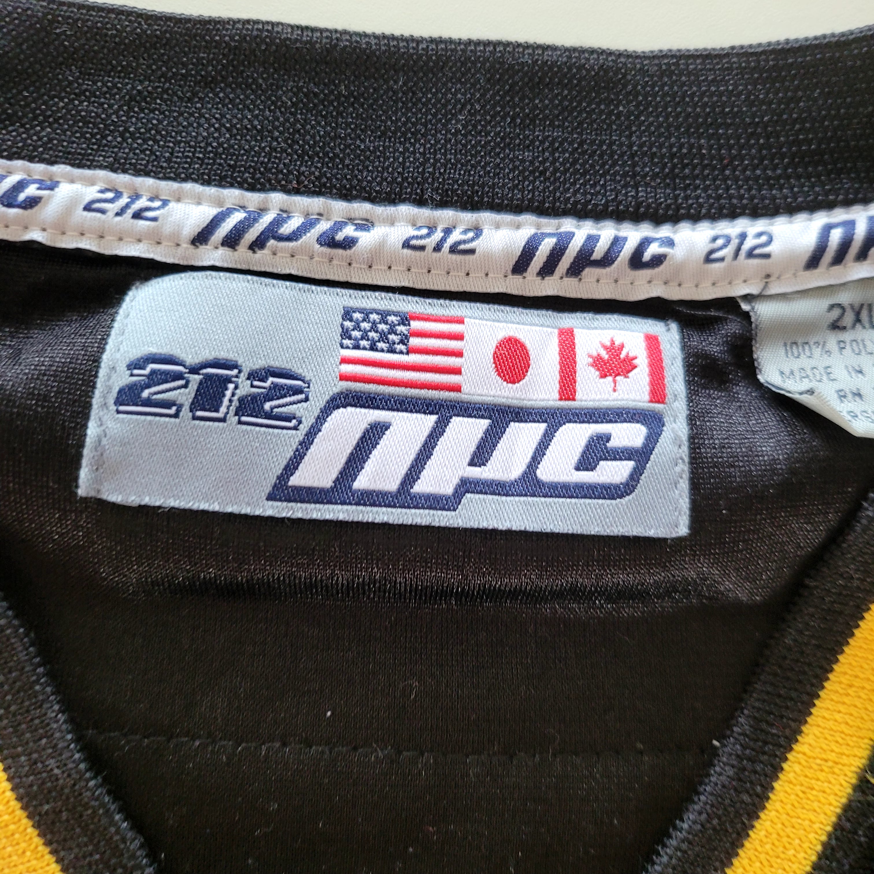 212 NYC Y2K Football Jersey #10 – Black & Gold – Patent Leather Numbers – VTG - USASTARFASHION