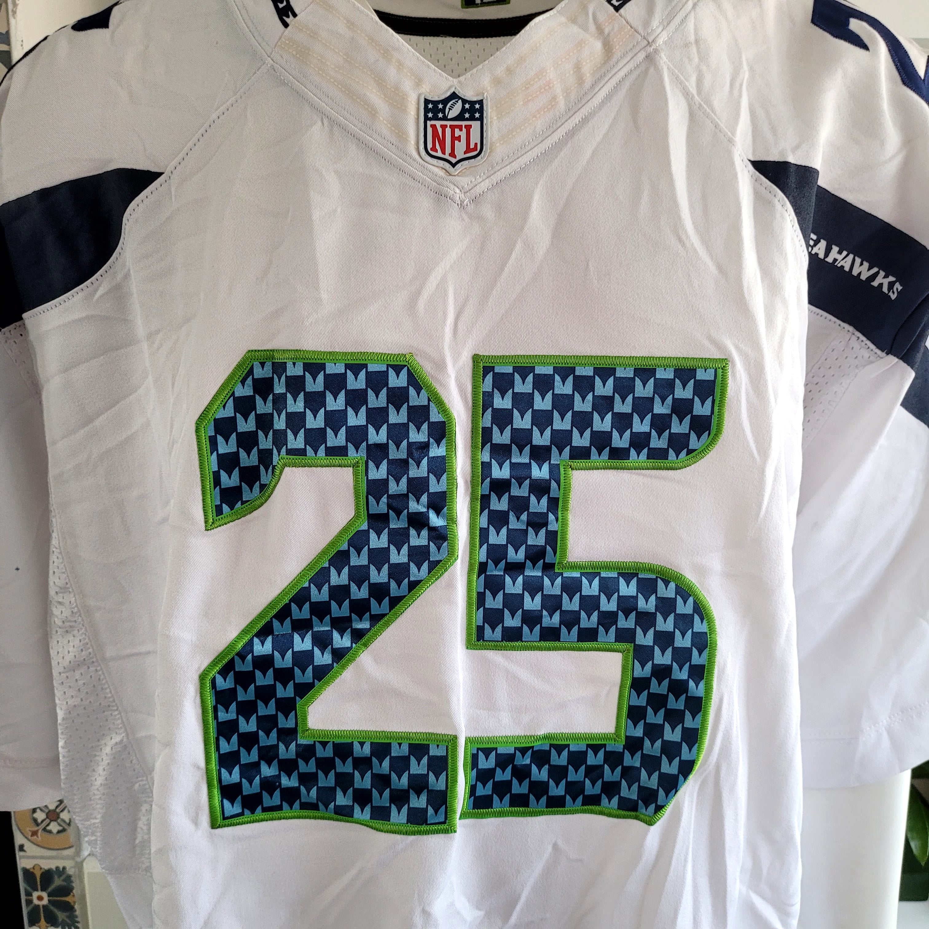 Nike On Field Richard Sherman #25 Seattle Seahawks Jersey – White – Size 60 - USASTARFASHION