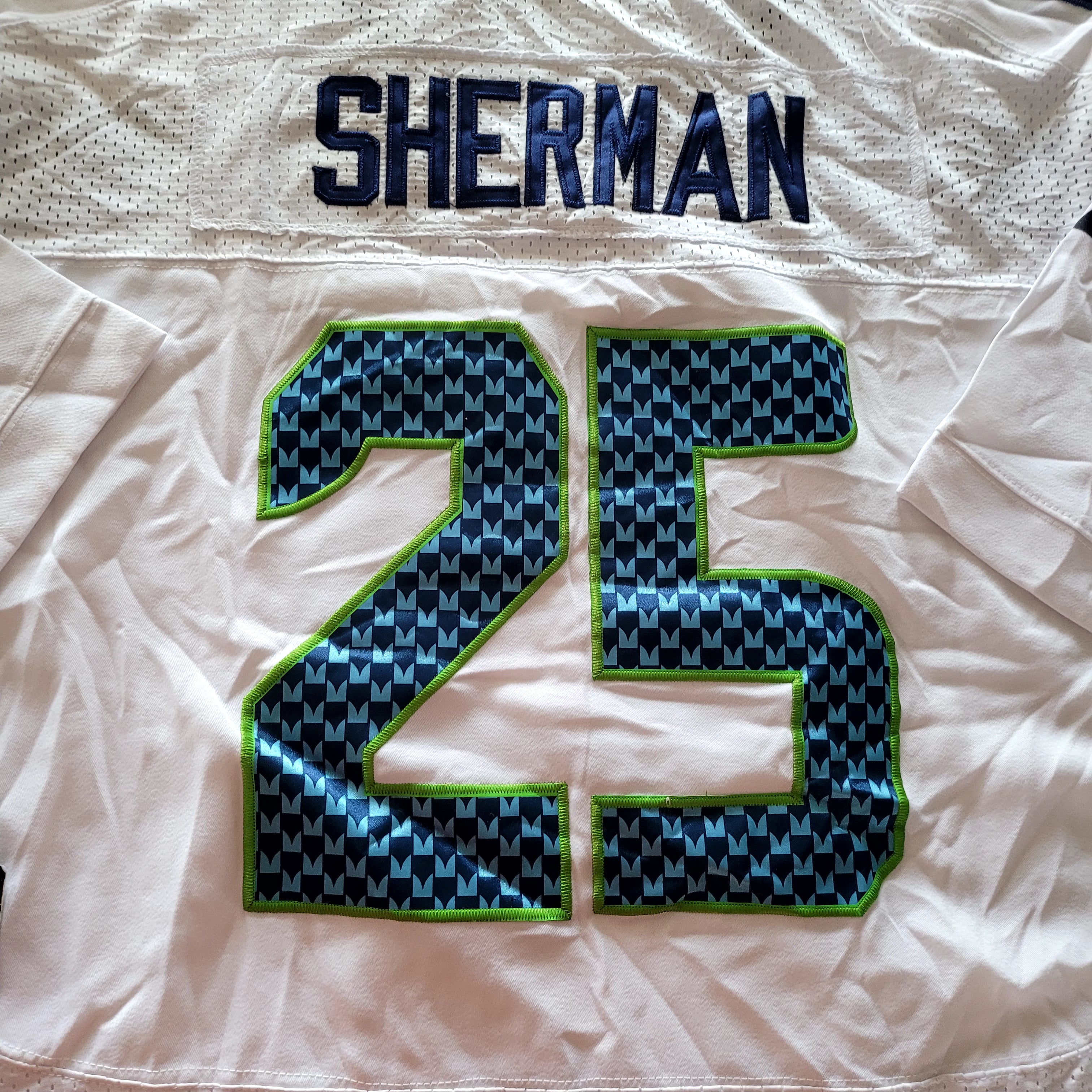 Nike On Field Richard Sherman #25 Seattle Seahawks Jersey – White – Size 60 - USASTARFASHION