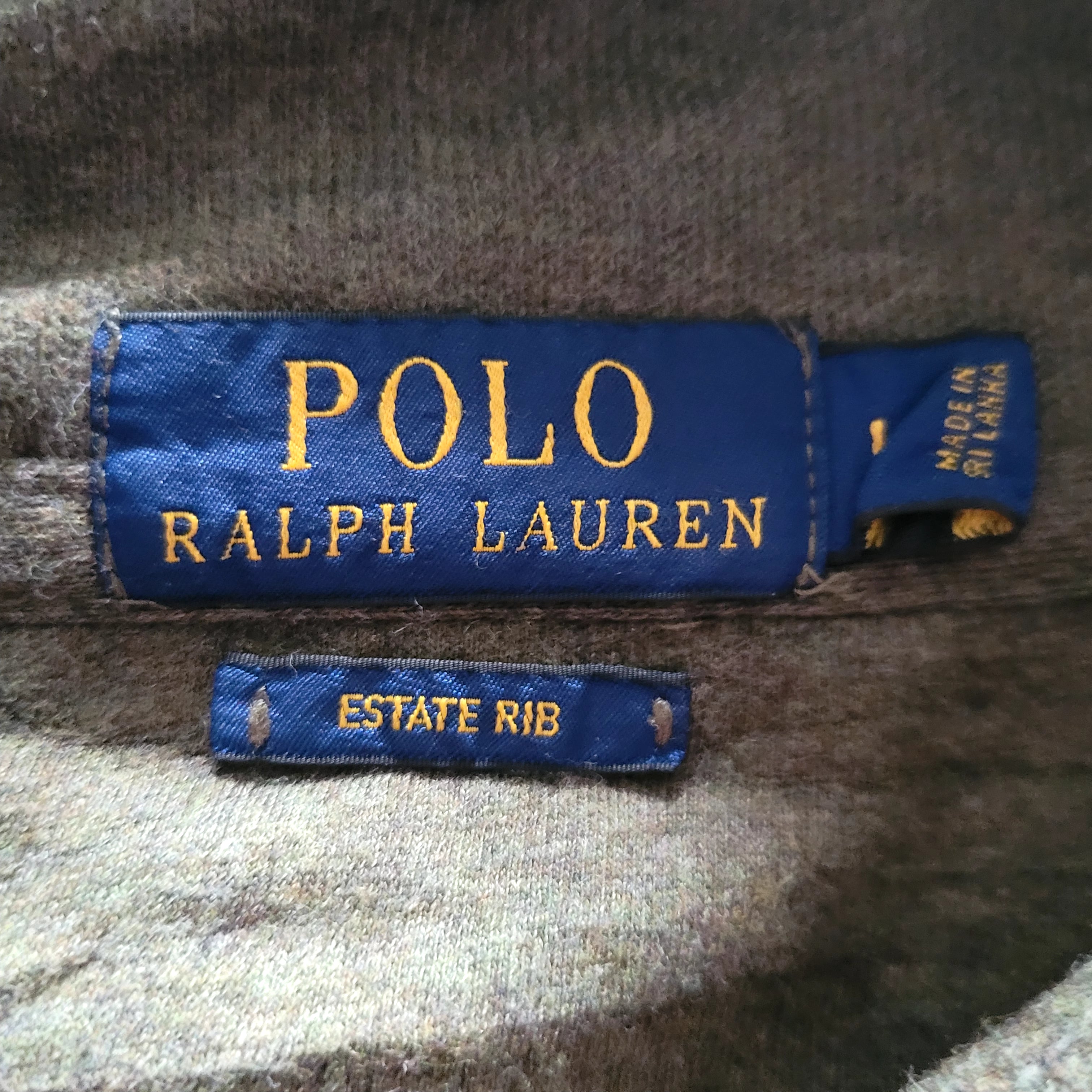 Polo Ralph Lauren Estate Rib Shawl Pullover – Olive, Size L - USASTARFASHION
