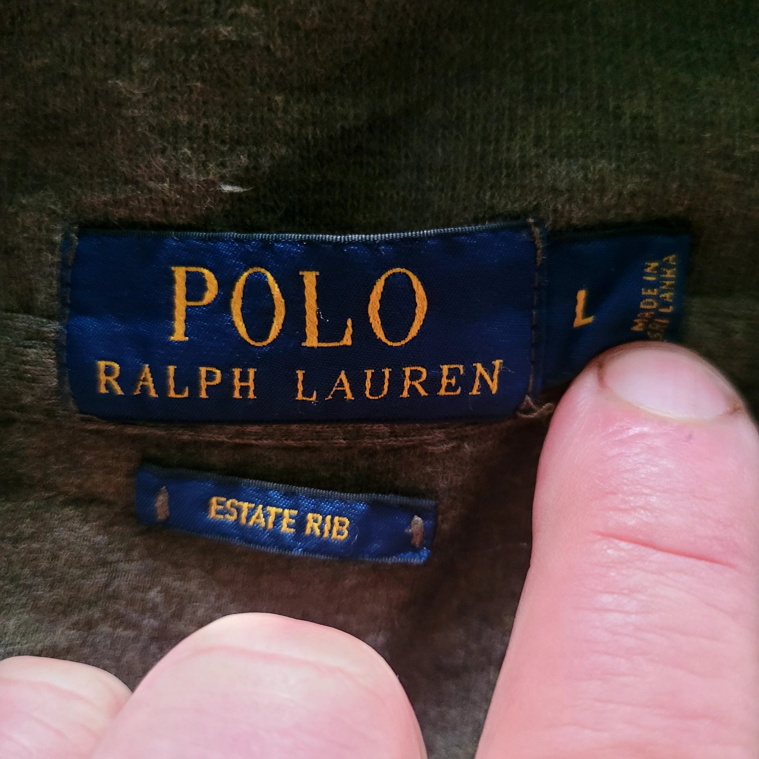 Polo Ralph Lauren Estate Rib Shawl Pullover – Olive, Size L - USASTARFASHION