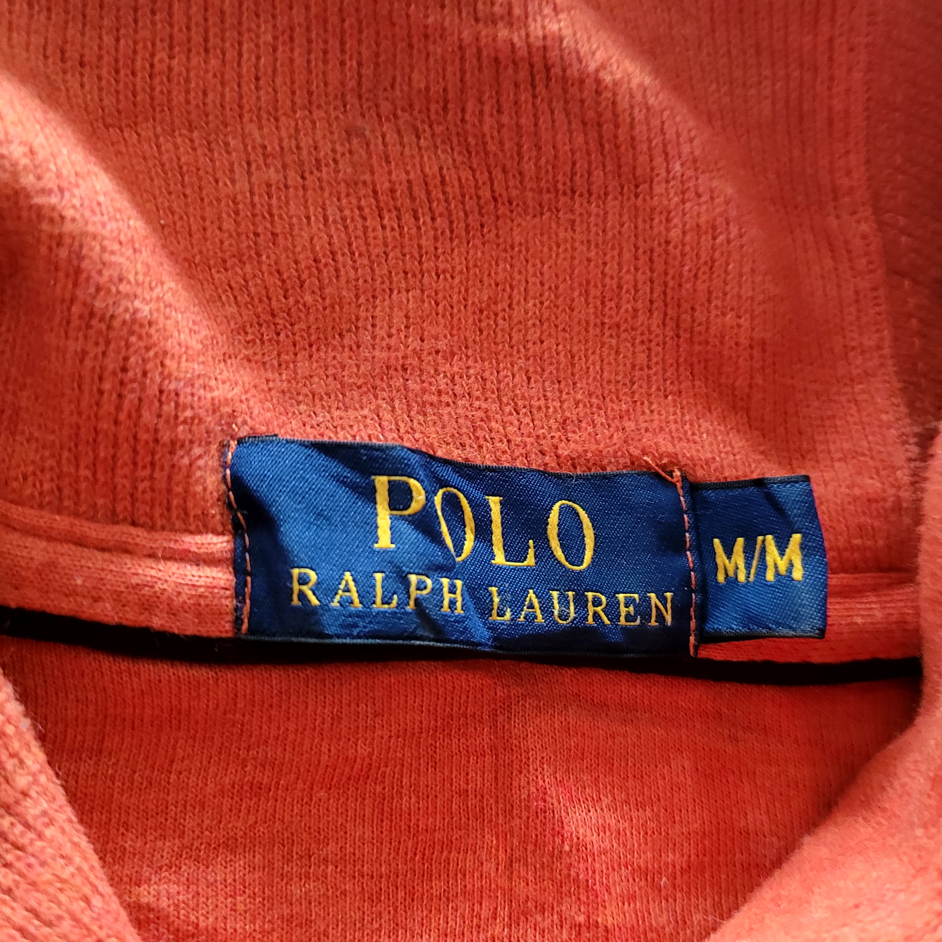 Vintage Polo Ralph Lauren Shawl Sweatshirt – Orange, M - USASTARFASHION