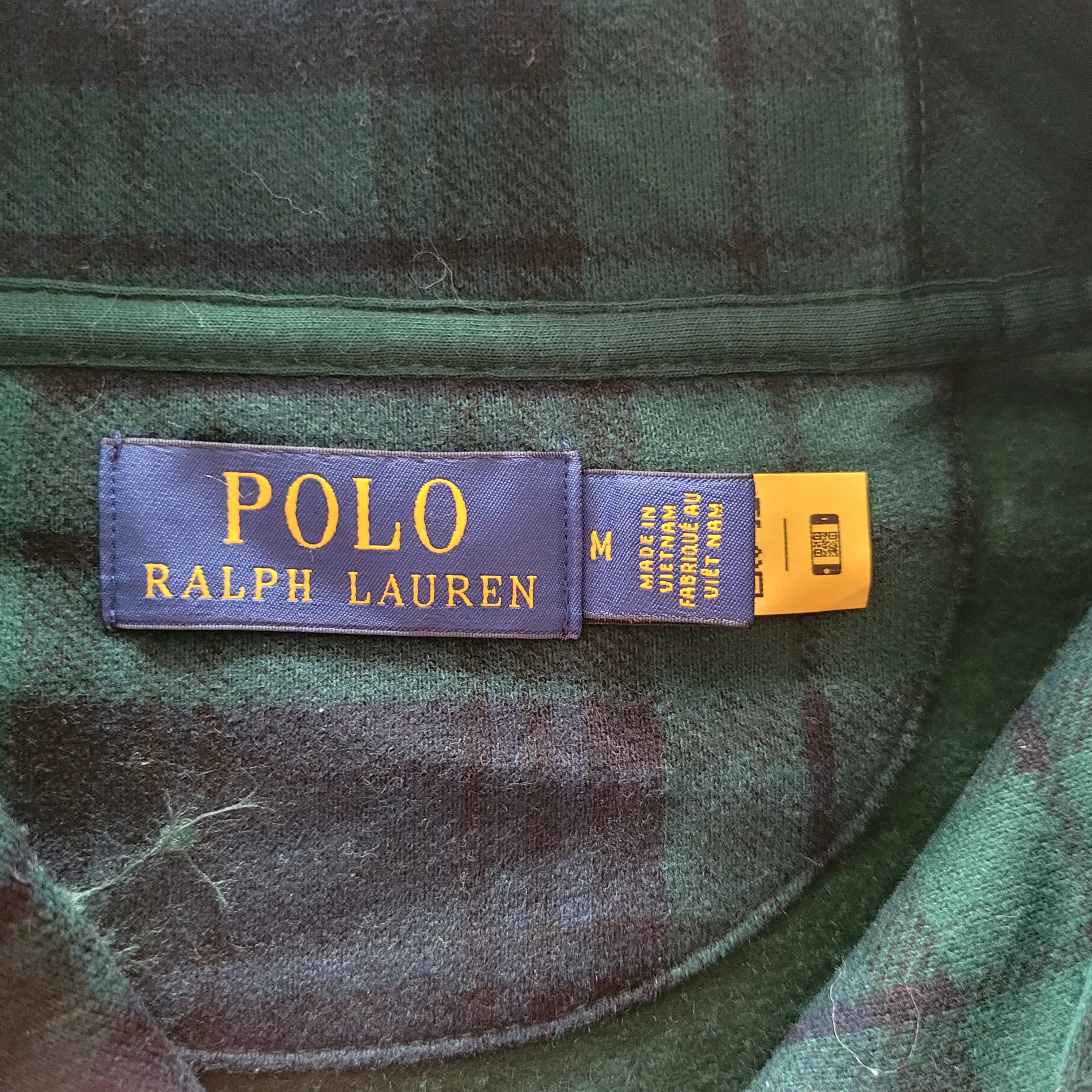 Vintage Polo Ralph Lauren Shawl Sweatshirt – Tartan Green M - USASTARFASHION