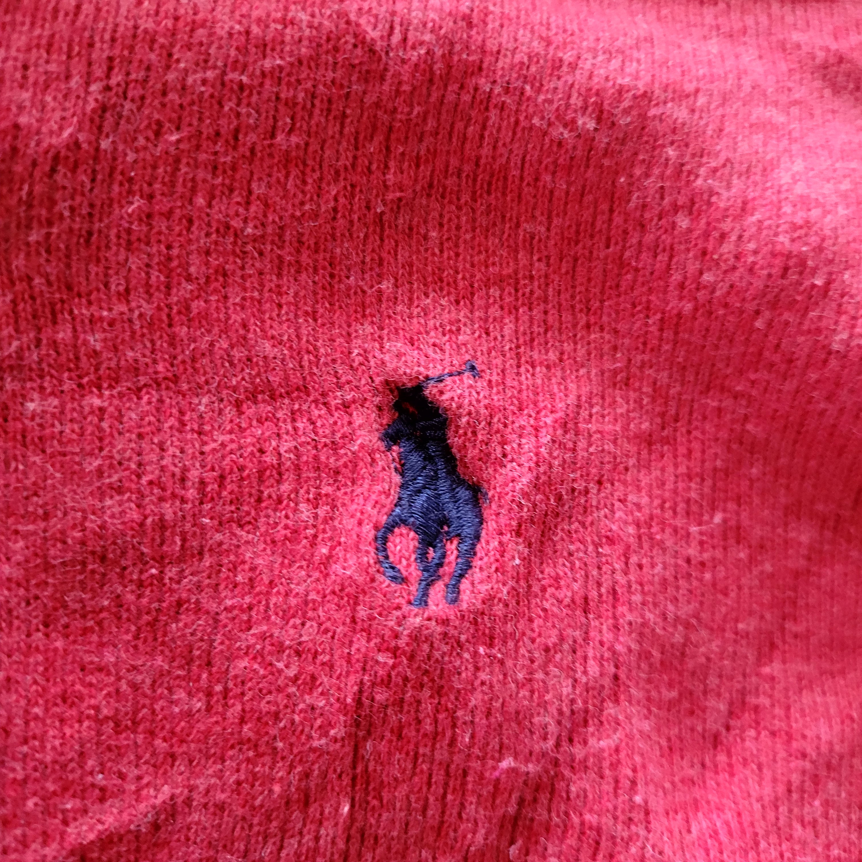 Vintage Polo Ralph Lauren Shawl Sweatshirt – Red, L/G - USASTARFASHION