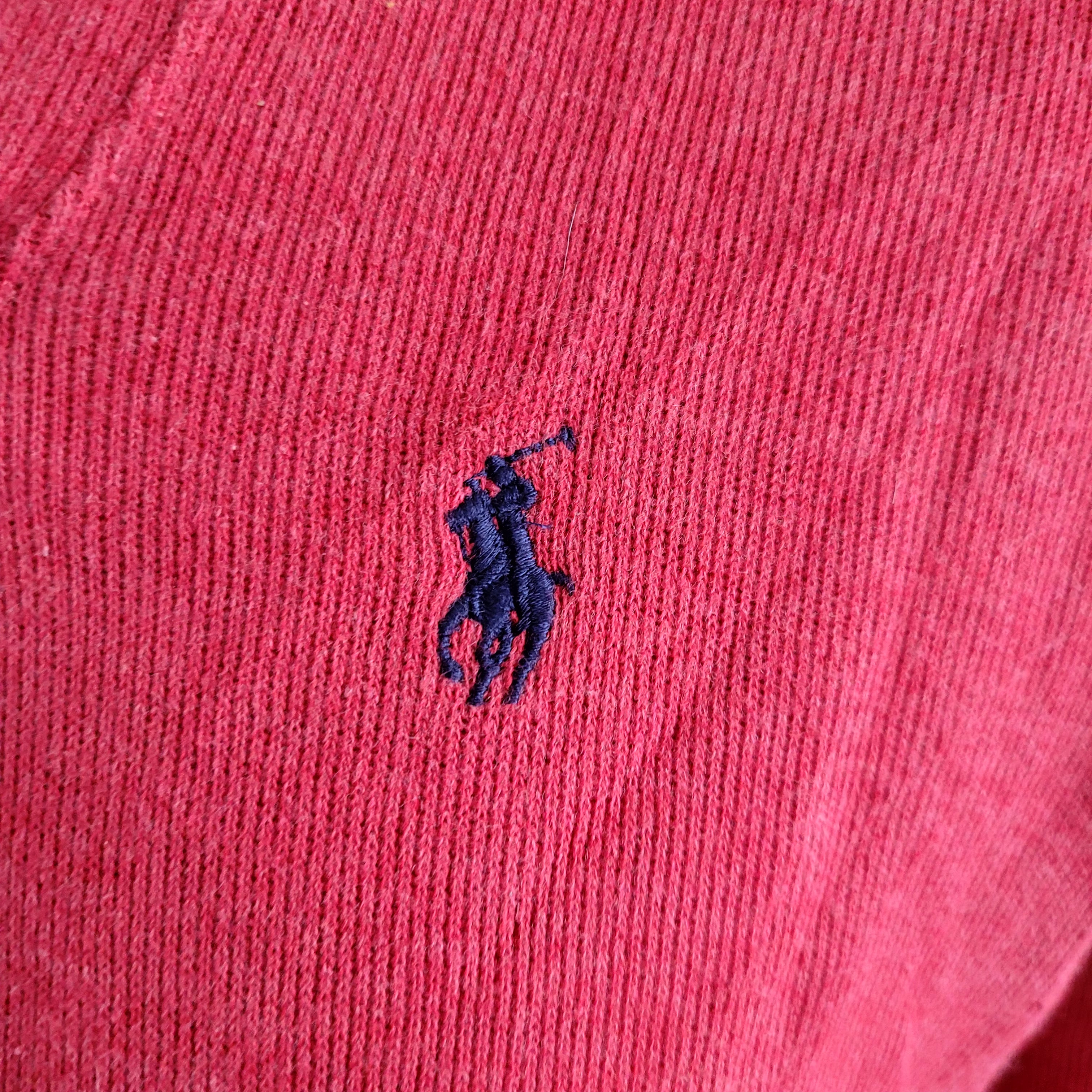 Vintage Polo Ralph Lauren Shawl Collar Sweatshirt – Red, Size S - USASTARFASHION