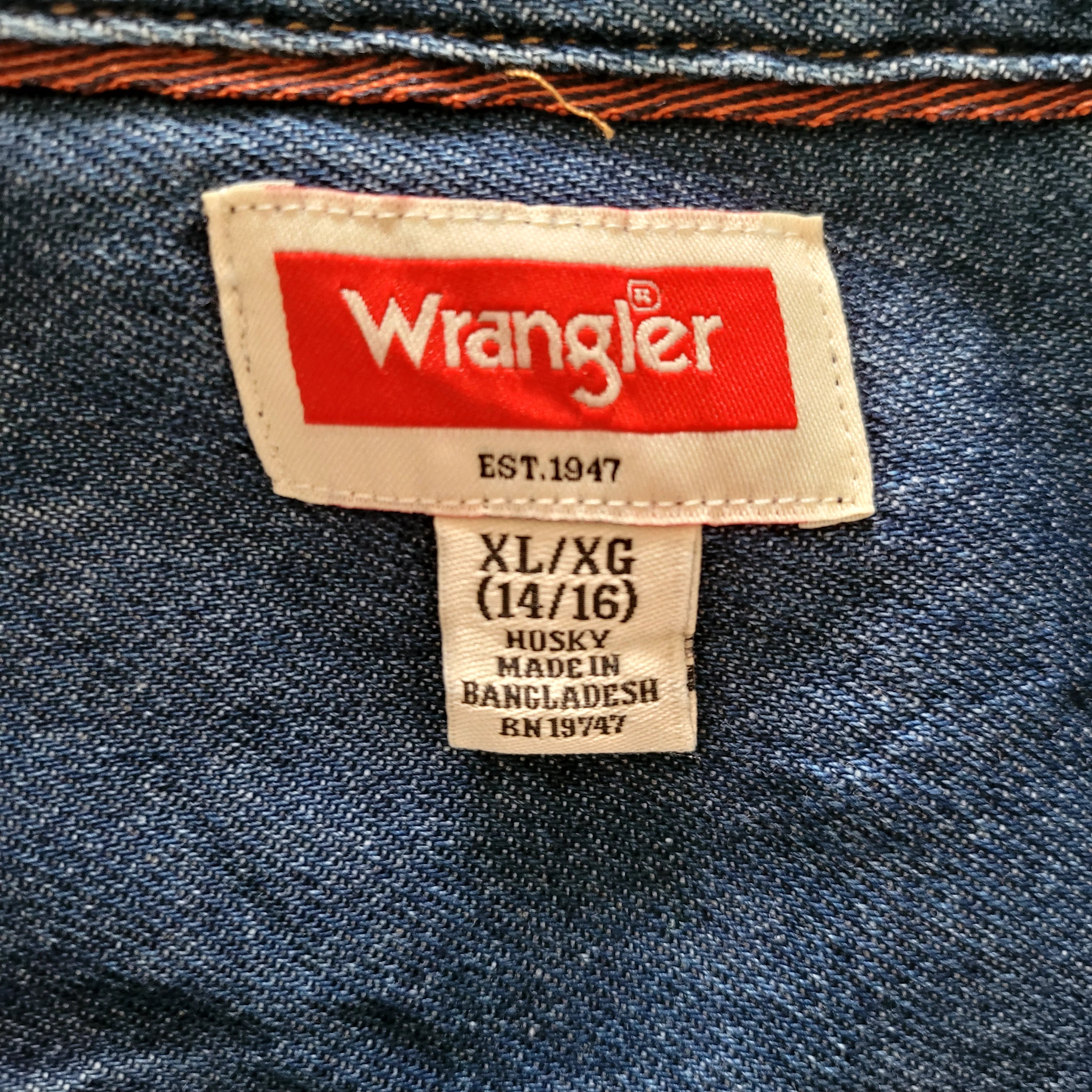 Vintage Wrangler Ivey’s Bar-B-Que Denim Shirt – XL (Husky) - USASTARFASHION