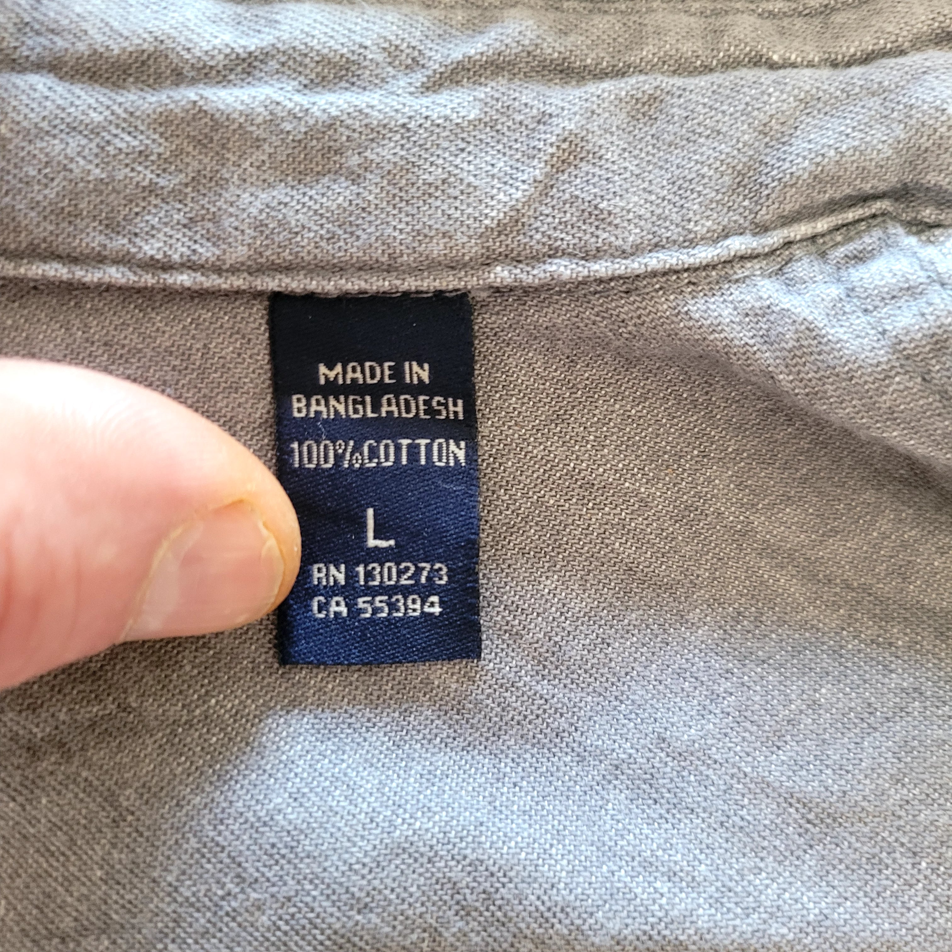 Wrangler Grey Work Shirt – Size L - USASTARFASHION