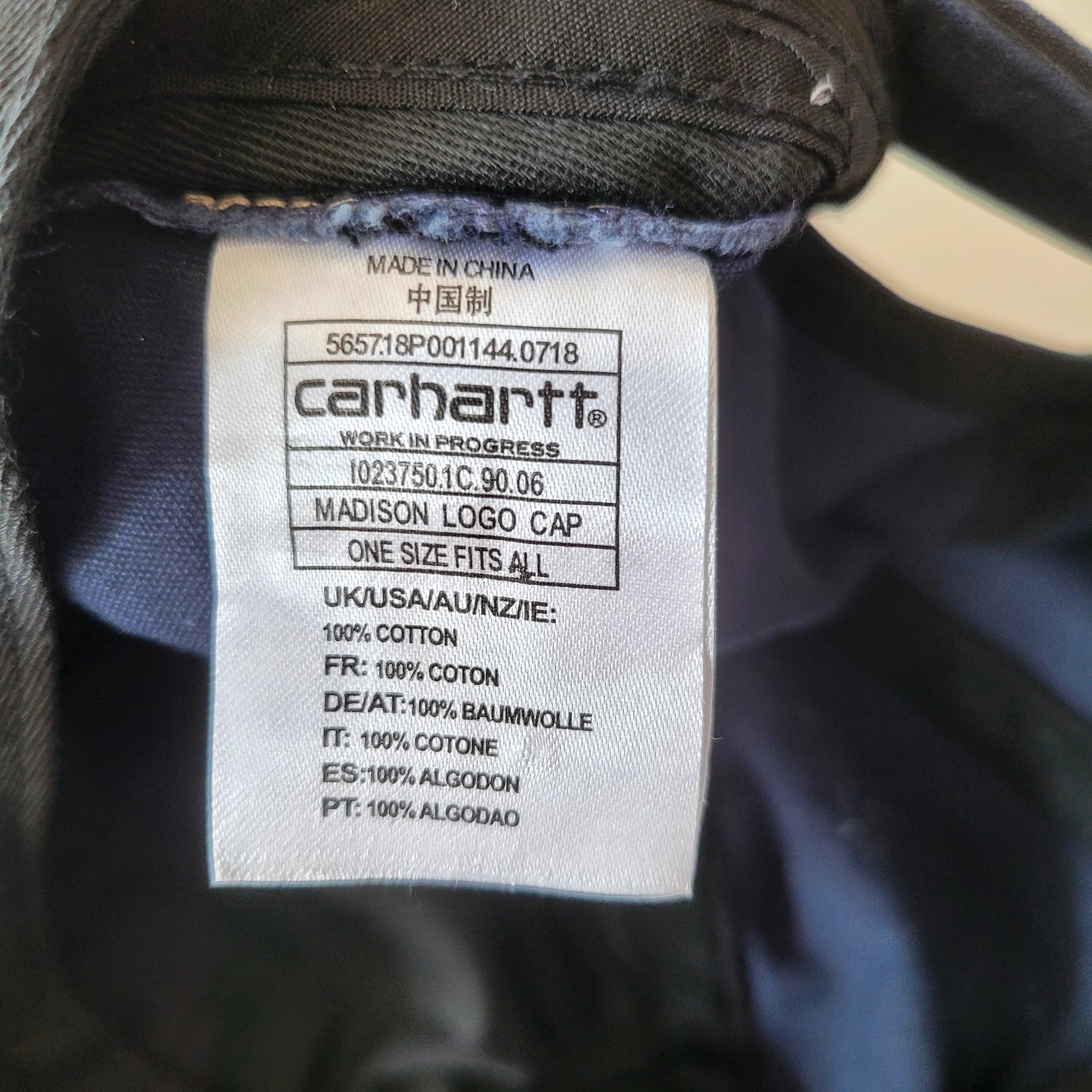 Used Carhartt WIP Madison Logo Cap – Navy Blue – One Size - USASTARFASHION