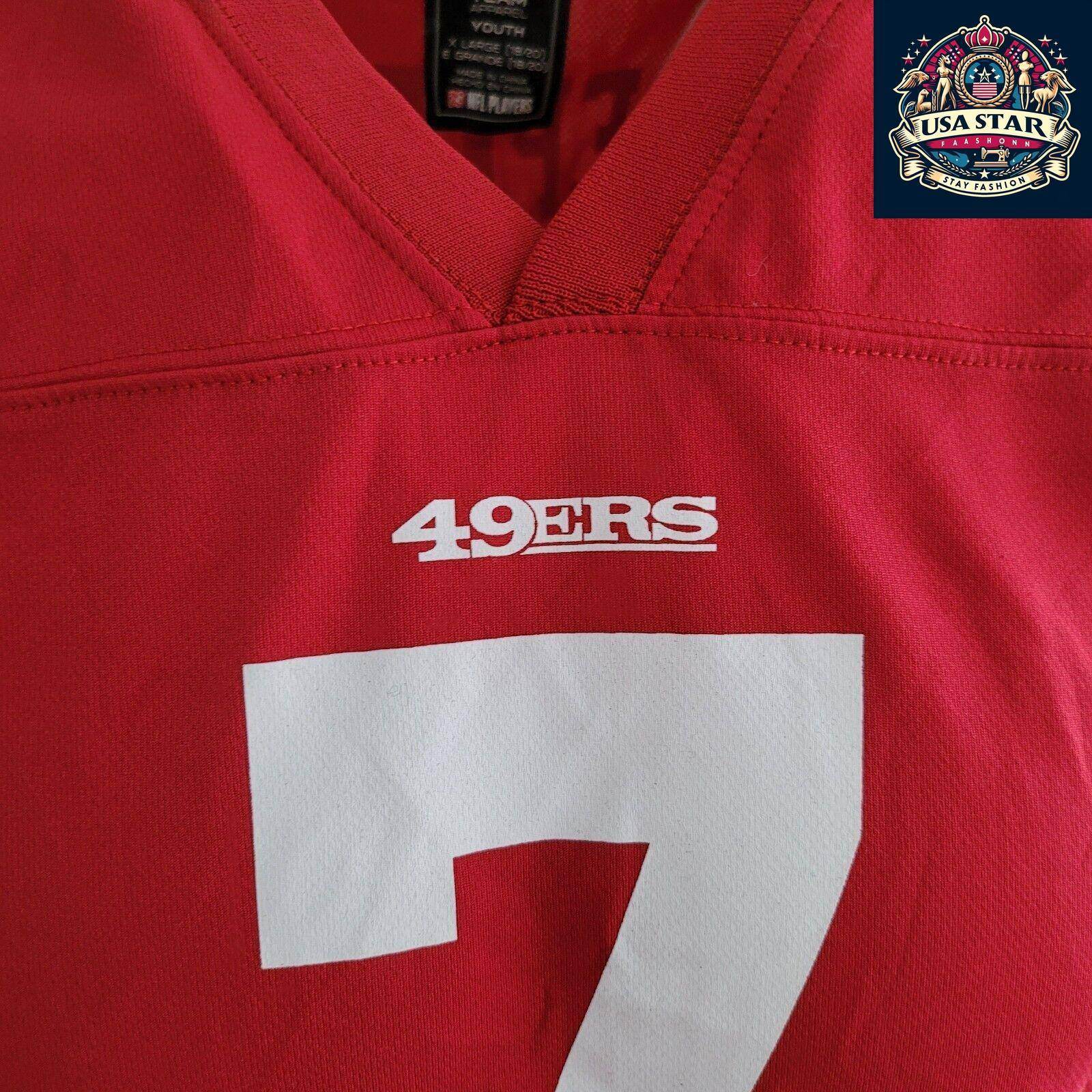 49ers Jersey Youth XL Red 7 Kaepernick - Durable, Comfortable, Official NFL Merchandise - USASTARFASHION