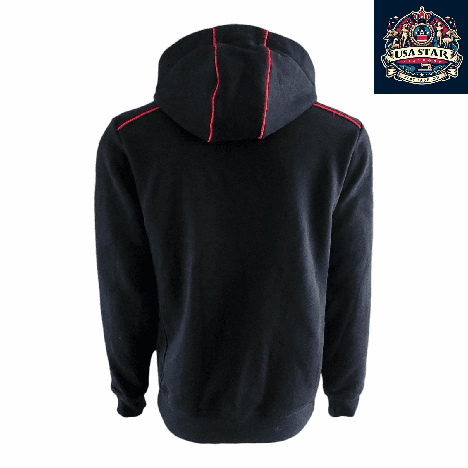 Blk Ospreys Rugby Hoodie - Men's Full Zip, Breathable, Durable Black, Size S - USASTARFASHION