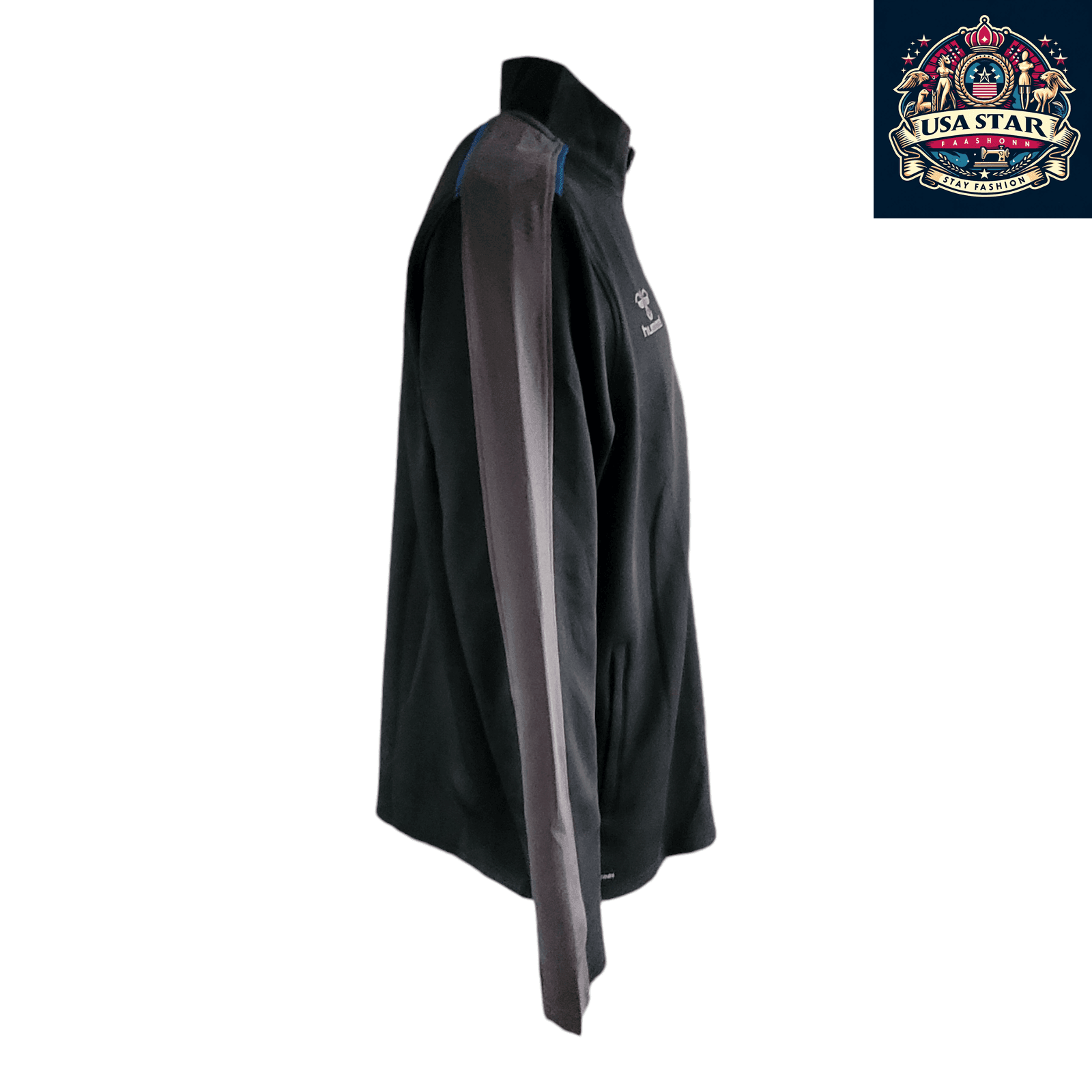 Everton FC Jacket Hummel Men's Full Zip Track Jacket XXL Black/Gray - Breathable, Zippered Pockets - USASTARFASHION