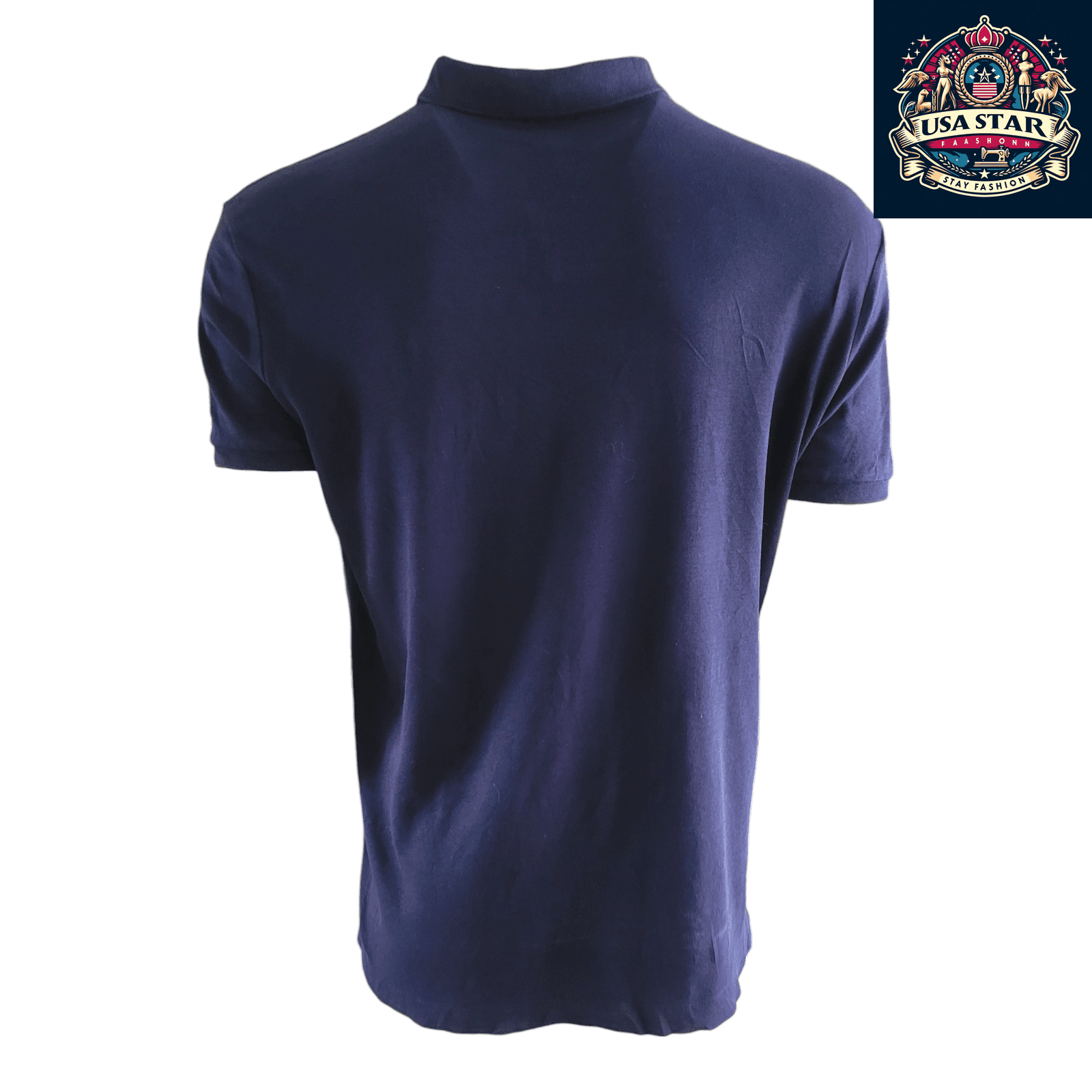 Polo Ralph Lauren Polo Shirt Navy Blue Custom Fit for Men, Size L, 100% Cotton Comfort - USASTARFASHION
