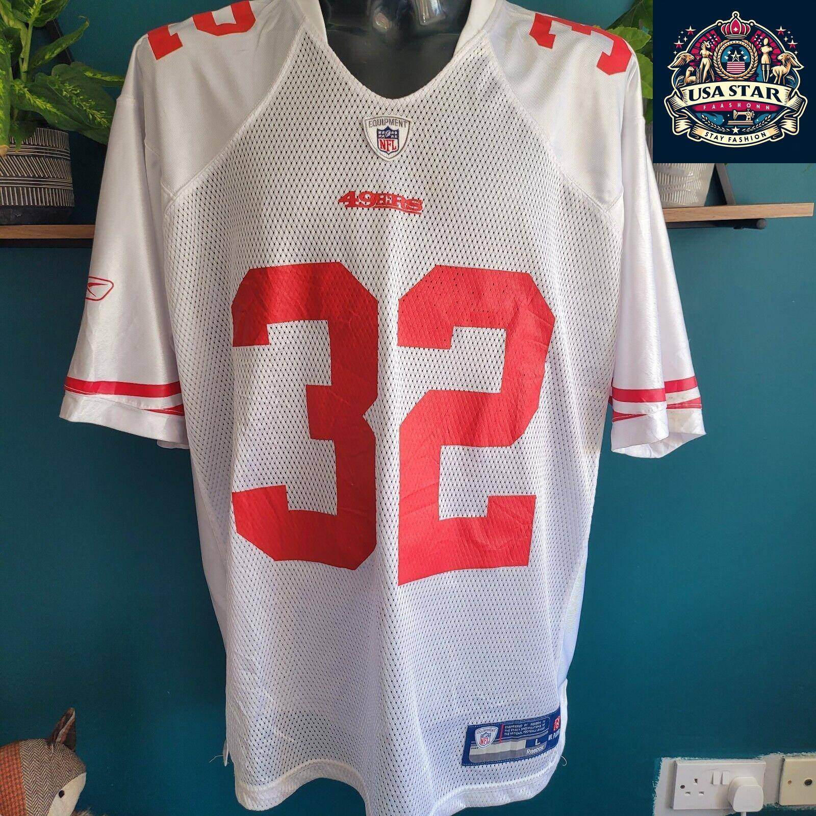 Reebok San Francisco 49ers Jersey 32 Lewis - Authentic NFL Shirt, Comfortable and Durable Design - USASTARFASHION