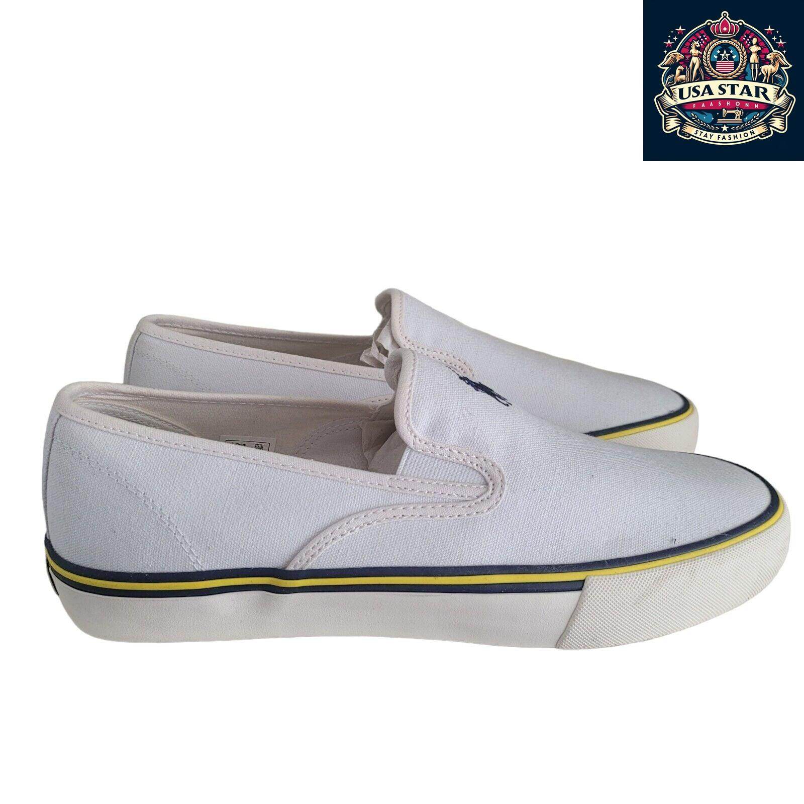 Ralph Lauren Men's Pumps Size 10 UK - Stylish White Sneakers with Comfortable Fit and Versatile Design - USASTARFASHION