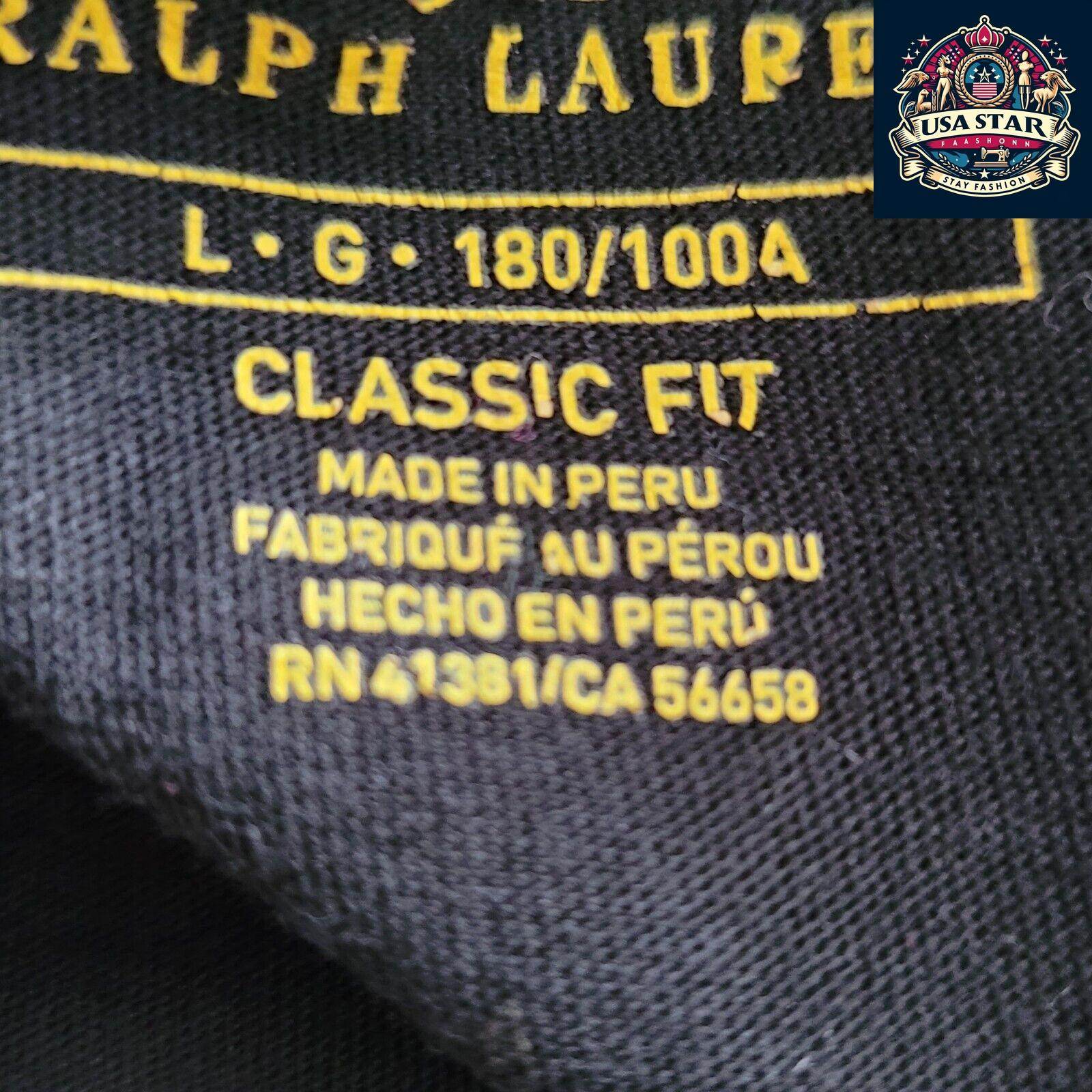 Polo Ralph Lauren T-Shirt, Classic Black, 100% Cotton, Size Large, Versatile Style & Comfort - USASTARFASHION