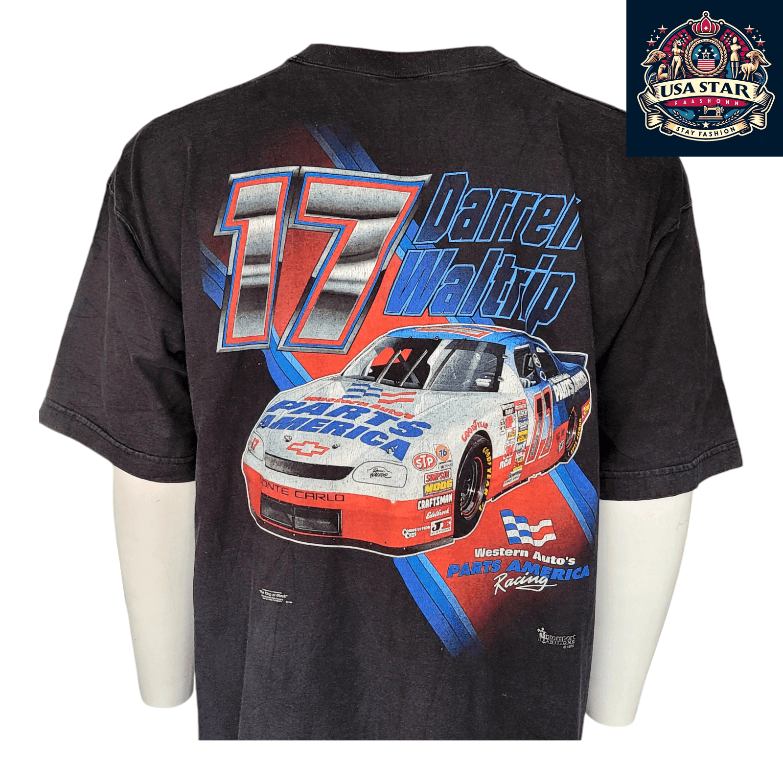 Darryl Waltrip T-Shirt XXL Vintage 17 E by Fruit of the Loom Made in USA - 100% Cotton Comfort - USASTARFASHION