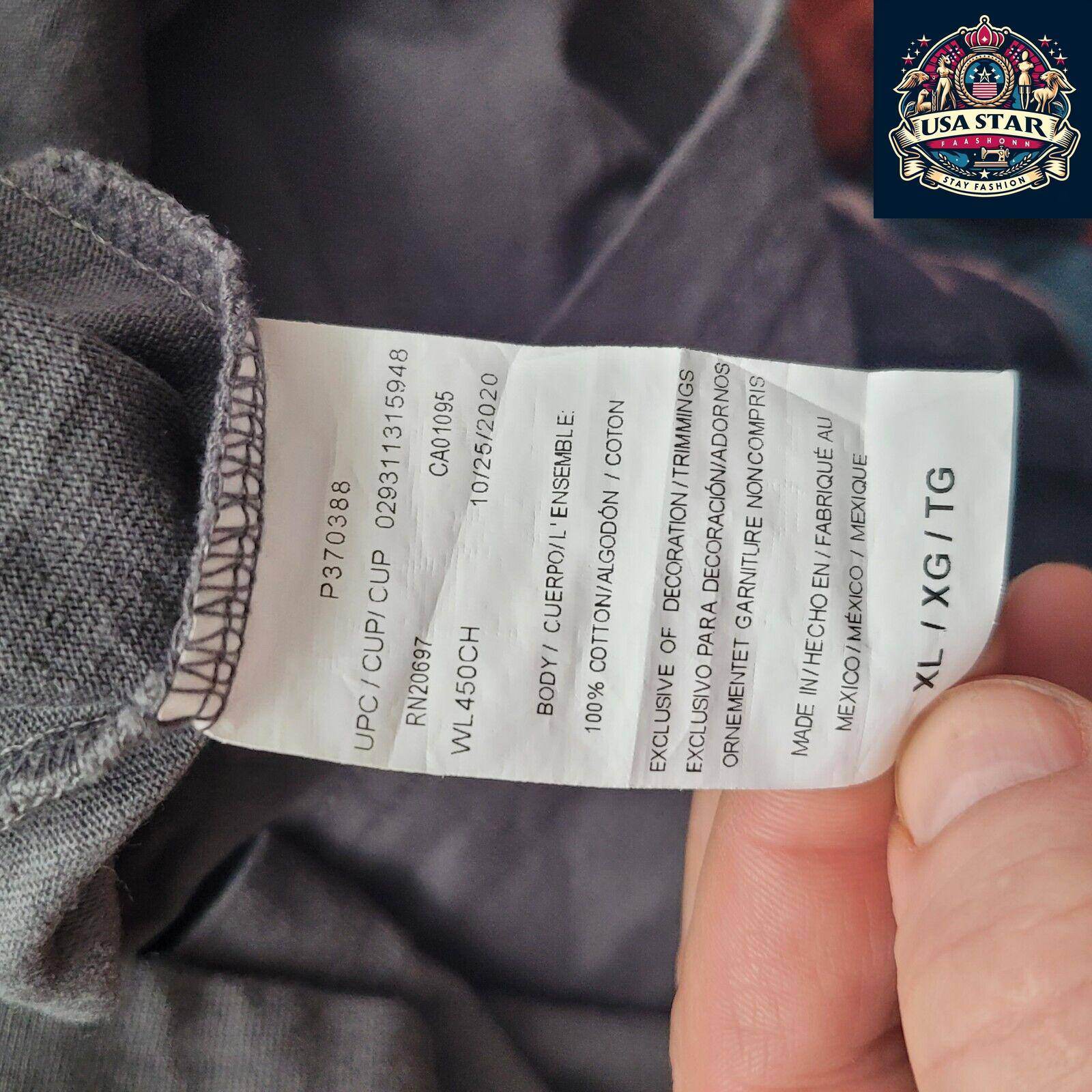 Authentic Dickies Long Sleeve Shirt for Men - XL Gray Cotton, Classic Logo, Comfortable Style - USASTARFASHION