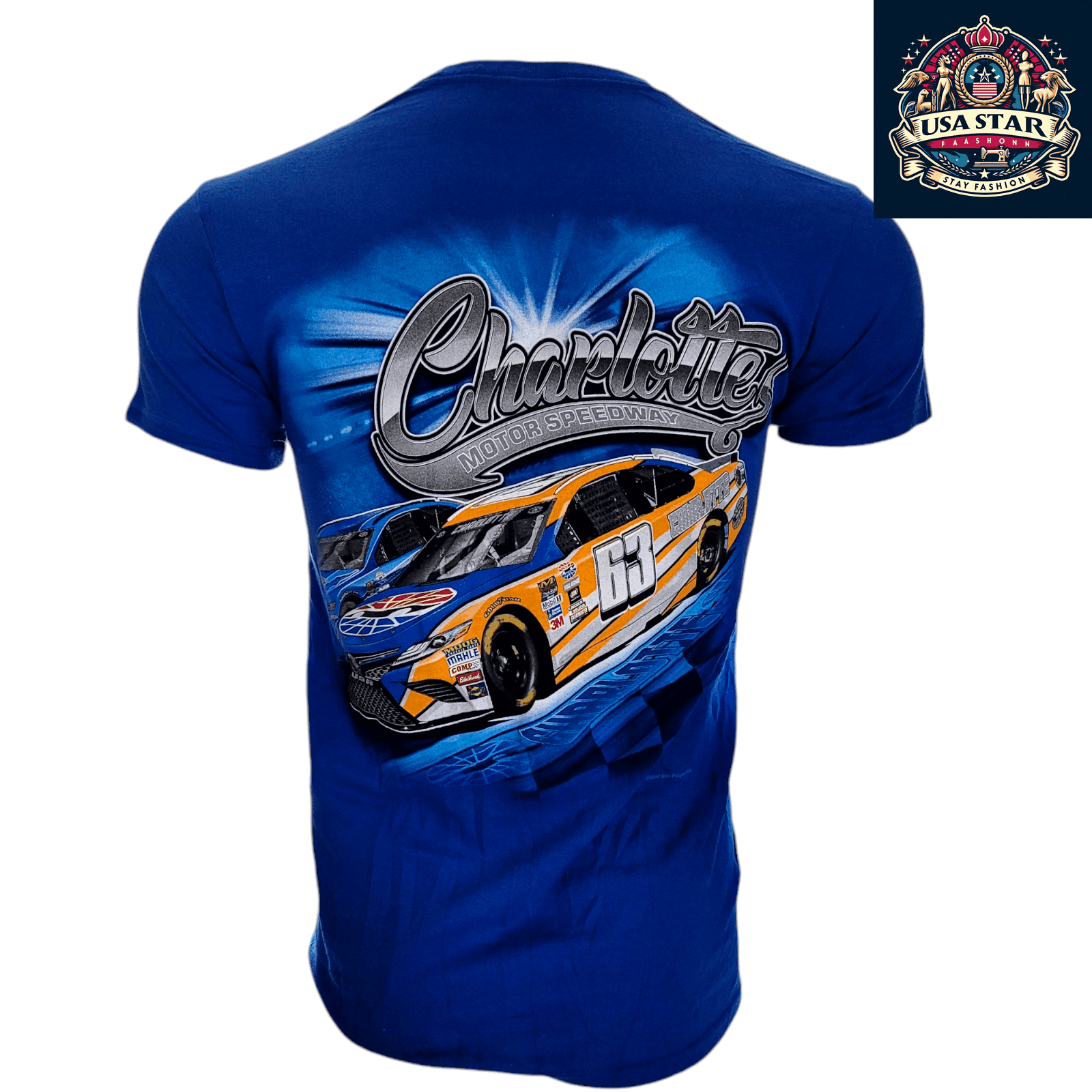 NASCAR Charlotte Motor Speedway T-Shirt - Blue Small, Delta Pro Weight Fabric for Ultimate Comfort - USASTARFASHION