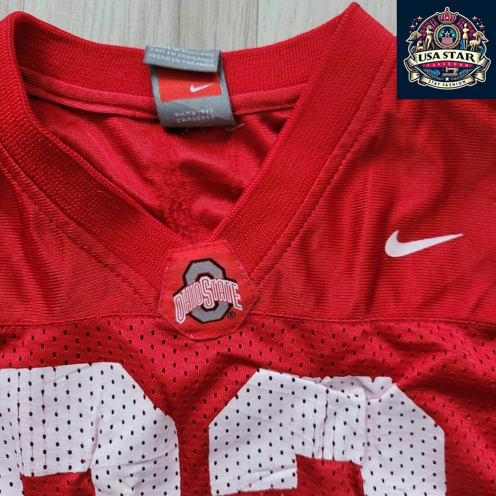 Nike Ohio State Buckeyes Jersey Youth Size 7 33 Red Distressed Style for Kids Football Fans - USASTARFASHION