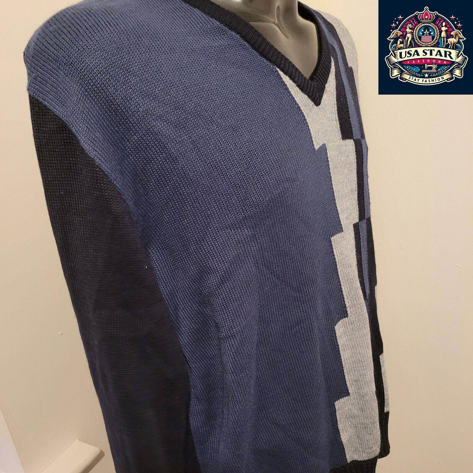 Pierre Cardin XL Wool Jumper in Multi - Color Pattern - Stylish, Cozy, and Durable - USASTARFASHION