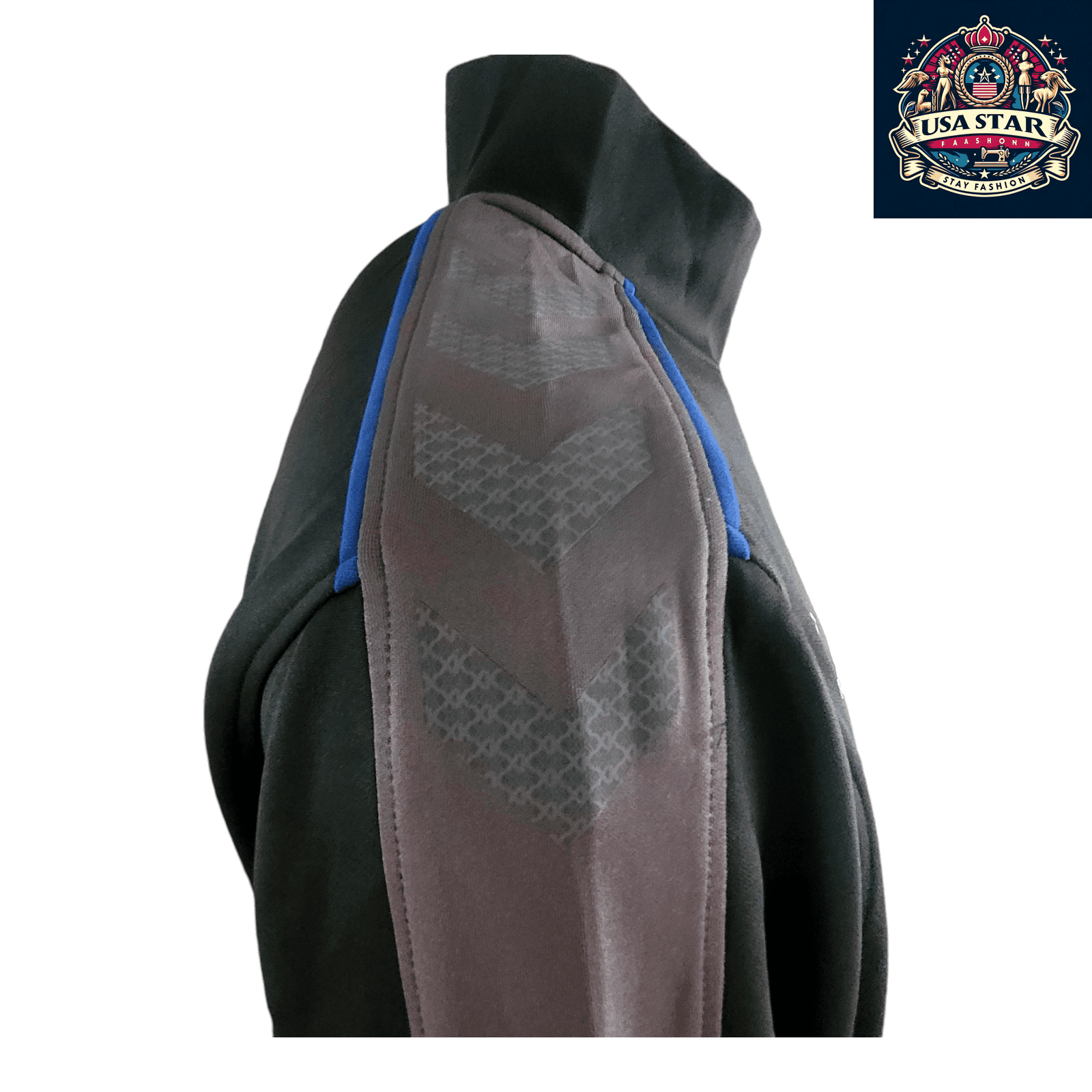 Everton FC Jacket Hummel Men's Full Zip Track Jacket XXL Black/Gray - Breathable, Zippered Pockets - USASTARFASHION