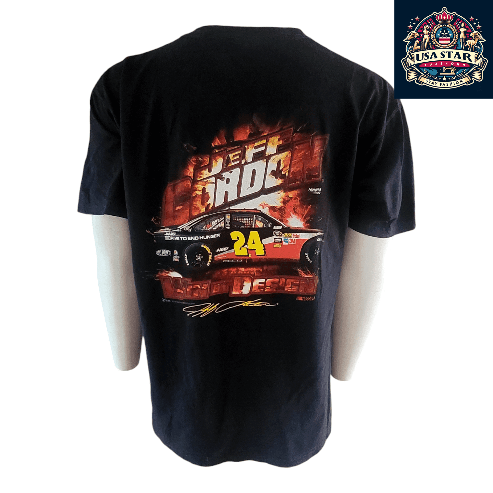 Jeff Gordon NASCAR T-Shirt XL - Chase Authentics 24 Chevy Impala Lead By Example Design - USASTARFASHION