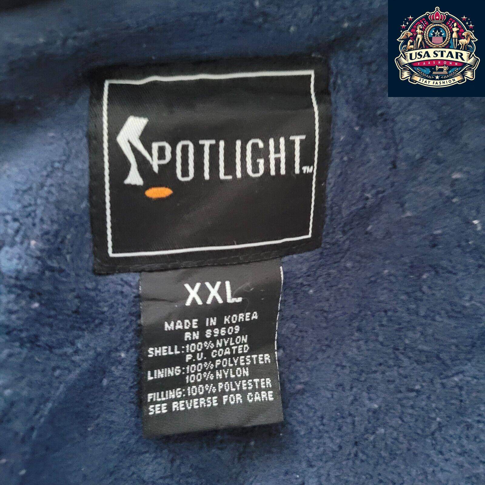 Spotlight Puffer Jacket Men - Michigan Navy 2XL, Stylish Regular Fit, Durable Polyester - USASTARFASHION