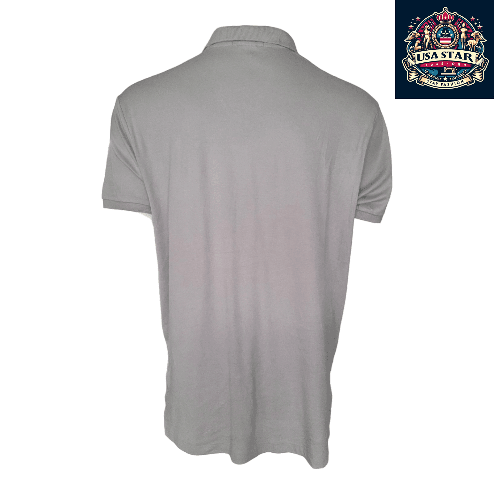 Polo Ralph Lauren Men's Polo Shirt - XLTG Custom Fit Light Gray, 100% Cotton, Breathable Style - USASTARFASHION