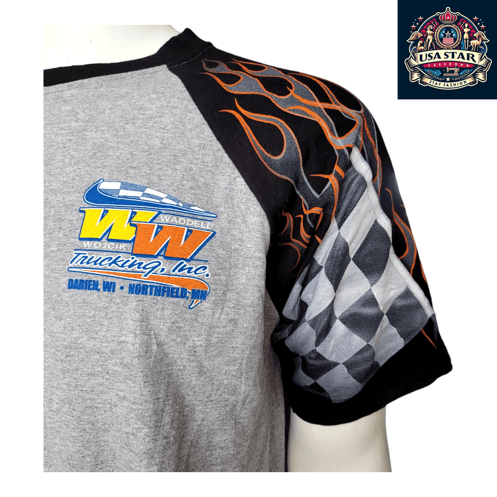 Nescar Racing T-Shirt - 100% Cotton, Durable, Comfortable Fit, Made in USA, Size Large - USASTARFASHION