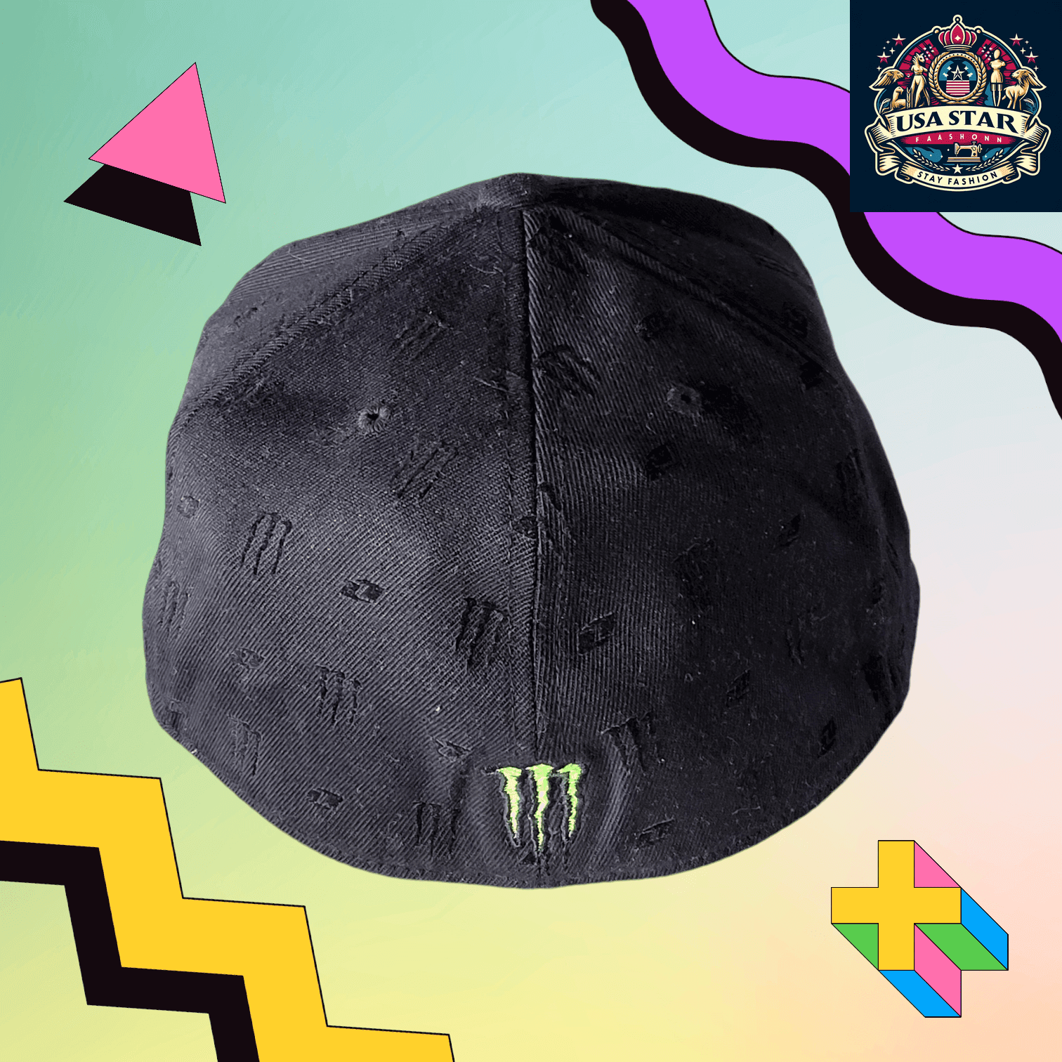 Monster Energy Flexfit Hat 210 Fitted - Comfortable Breathable Fabric, Size 7 1/4-7 5/8 - USASTARFASHION