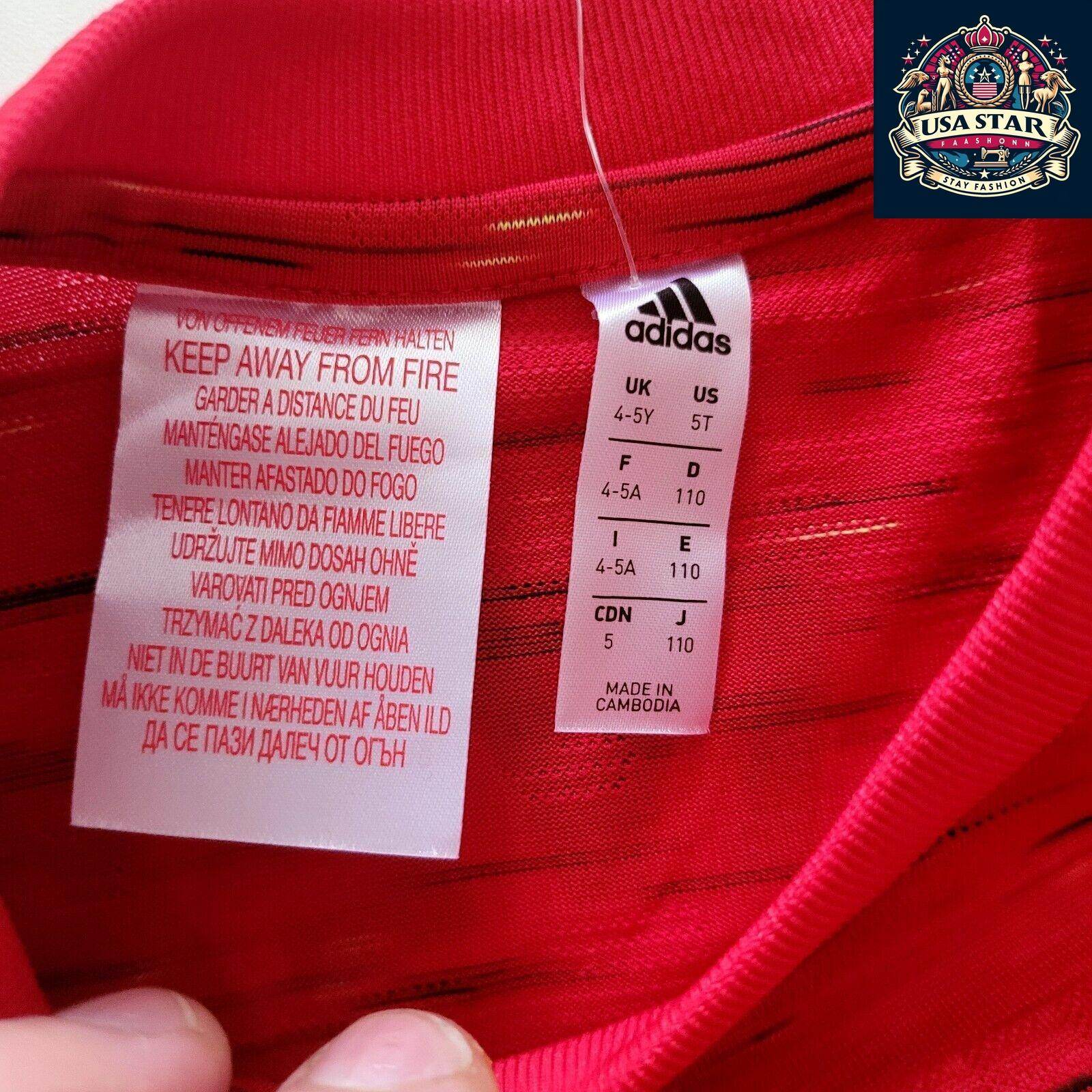 Manchester United Kids Shirt - Adidas Home Shirt Size 4-5Y, Breathable Fabric, Official Badge - USASTARFASHION