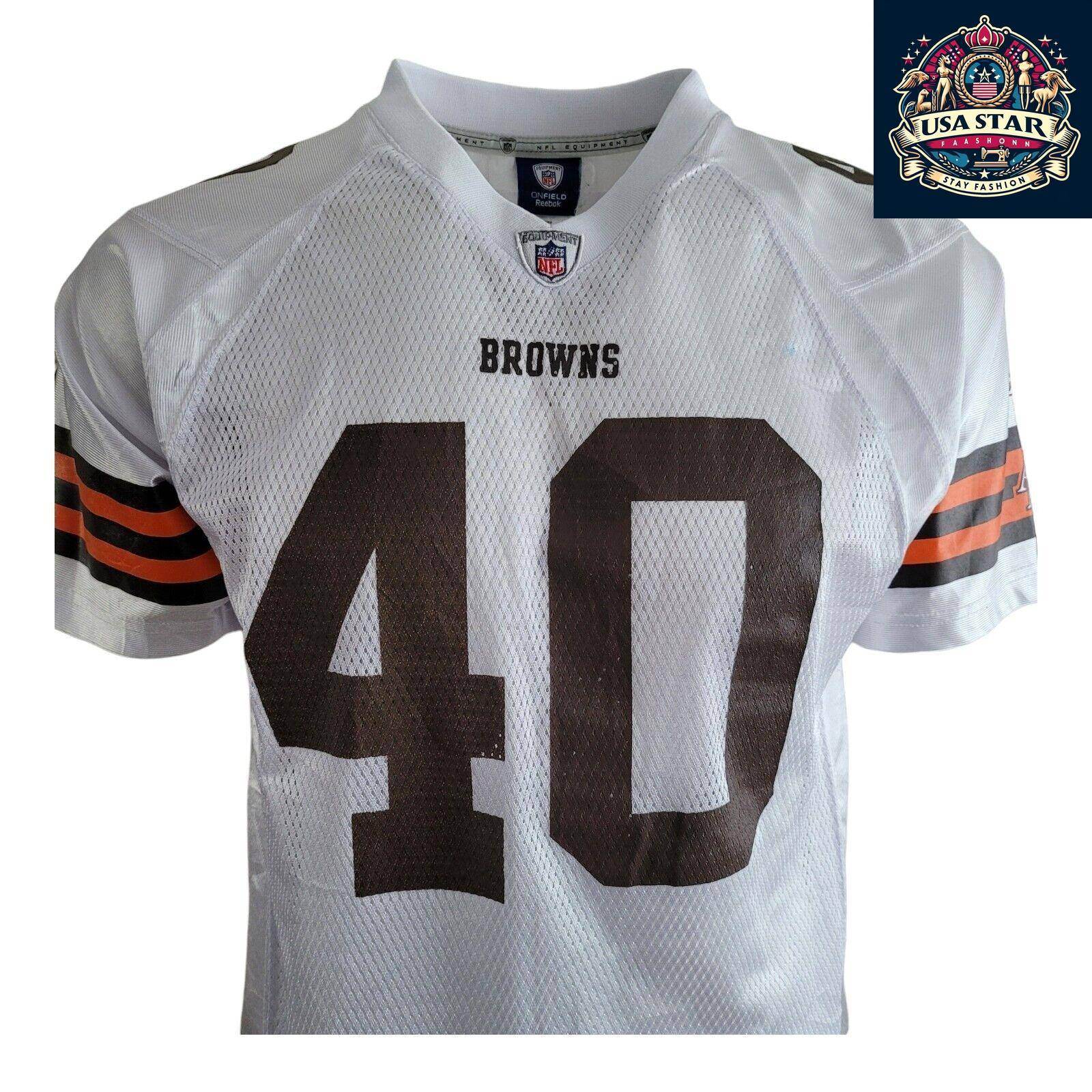 Authentic Cleveland Browns Jersey #40 by Reebok | Youth XL 100% Polyester | Comfortable Fit - USASTARFASHION