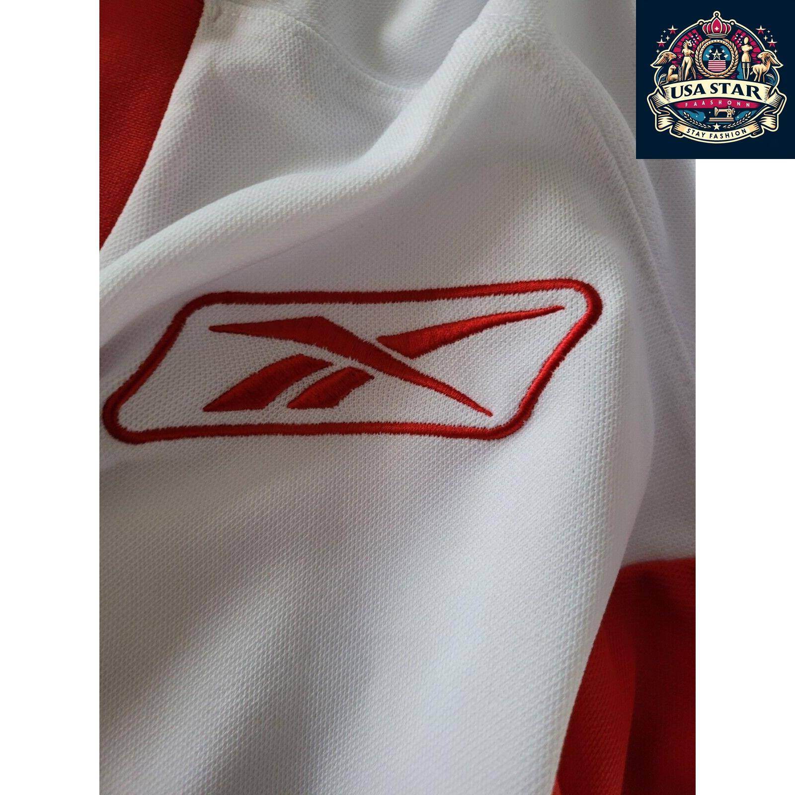Reebok Hockey Jersey White Large - Vintage Condition, Odor-Free, Comfortable Fit - USASTARFASHION