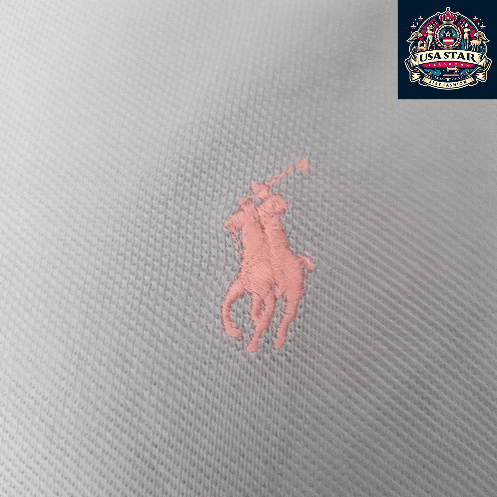 Polo Ralph Lauren Men's Polo Shirt - Custom Fit Light Blue with Pink Logo, 100% Cotton Comfort - USASTARFASHION