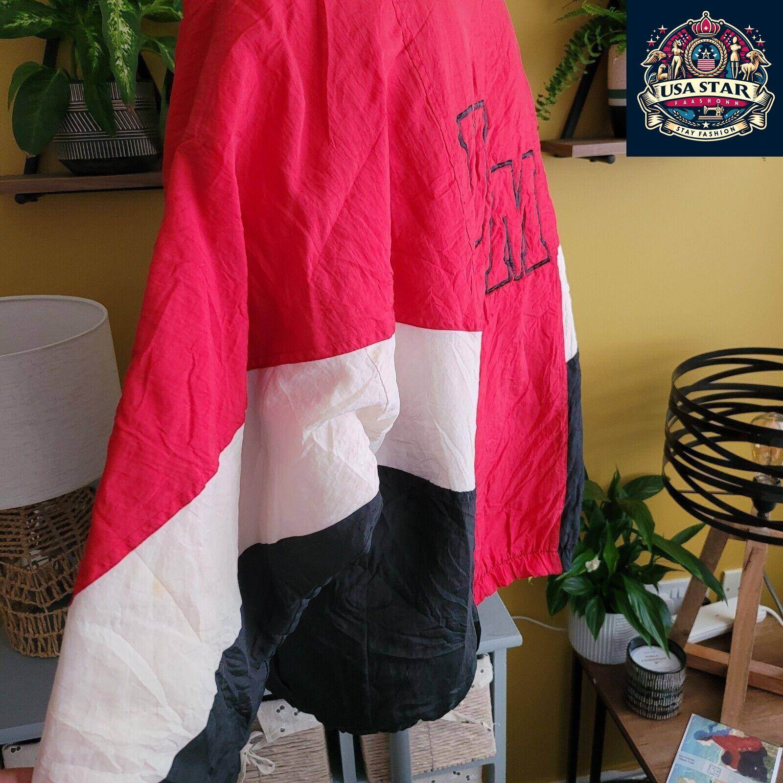 North Mahaska Warhawks Jacket XL Vintage 90s Baseball Red Collectible Fan Gear by Holloway - USASTARFASHION