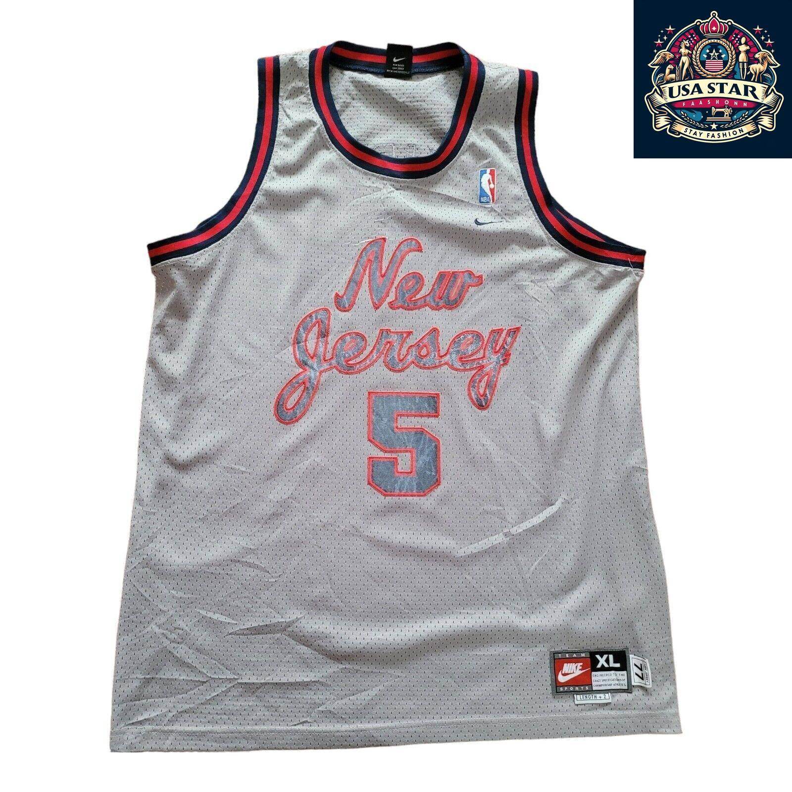 Official Nike Vintage Basketball Jersey 5 Jason Kidd New Jersey Nets Swingman XL - Retro Style - USASTARFASHION