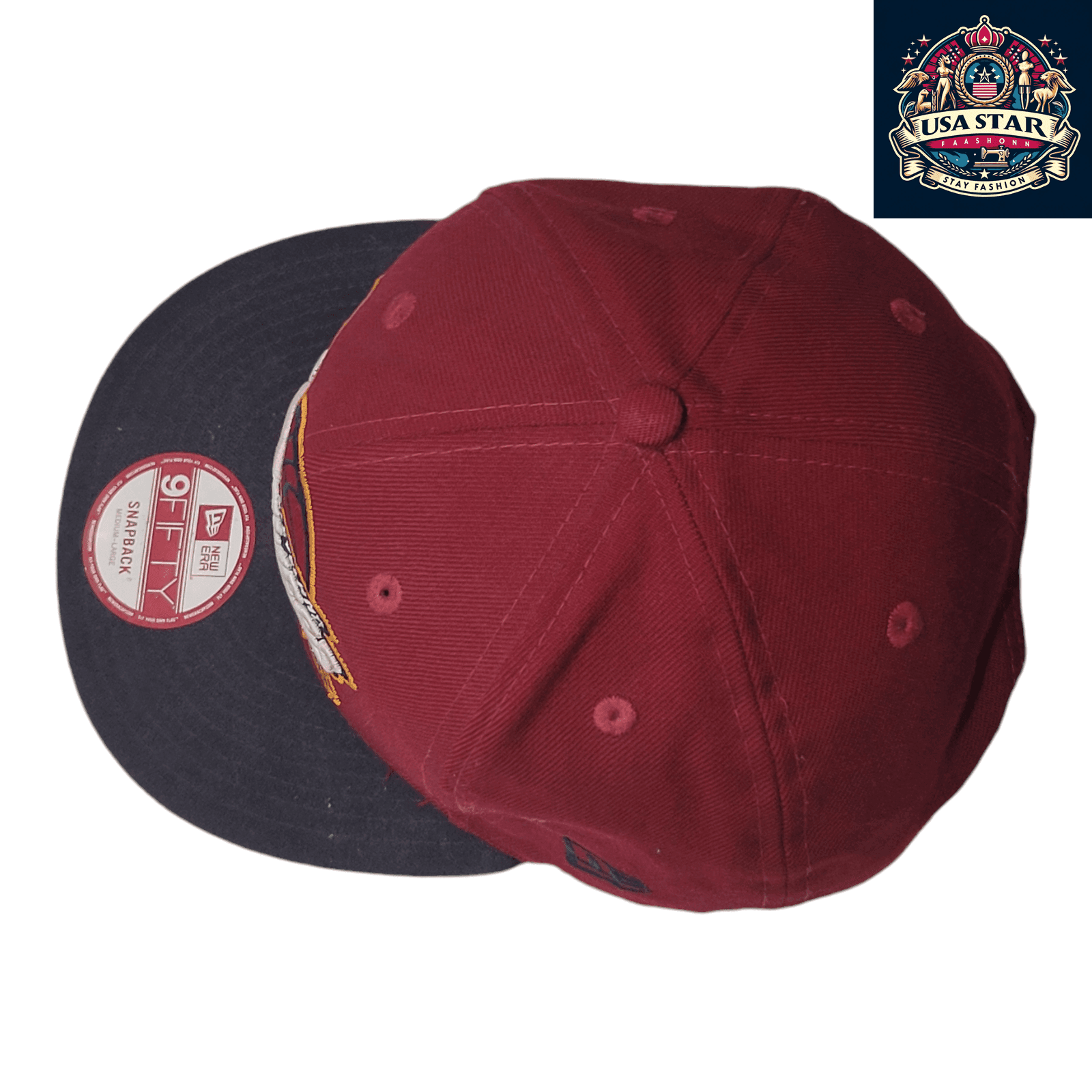 New Era Cleveland Cavaliers Hat 9FIFTY Snapback Cap Burgundy/Black Medium - Large Adjustable - USASTARFASHION