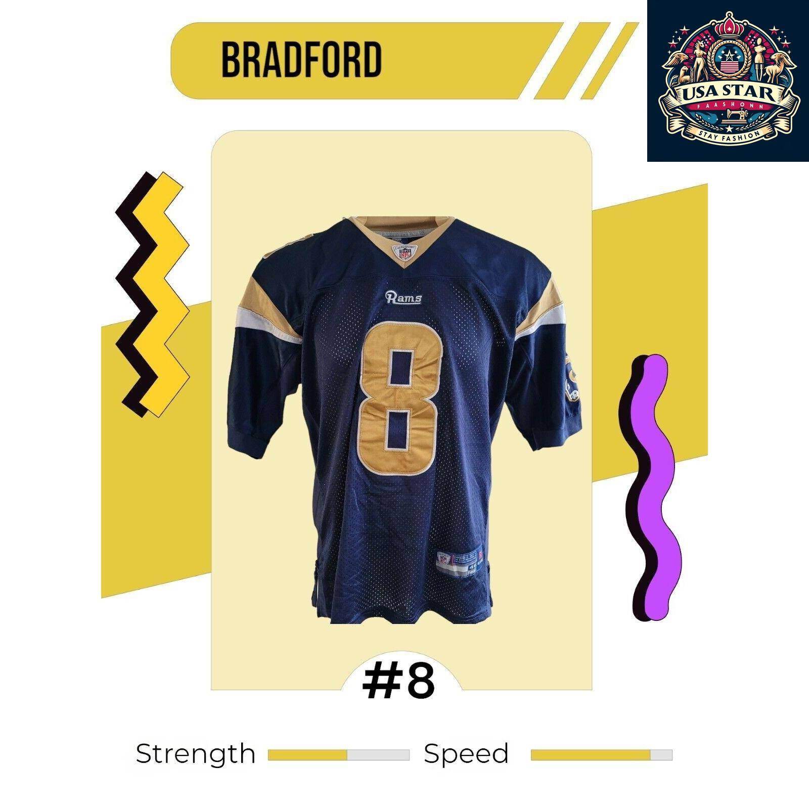 St Louis Rams Jersey 8 Bradford By Reebok, Size 48, Authentic Design, Great Condition - USASTARFASHION
