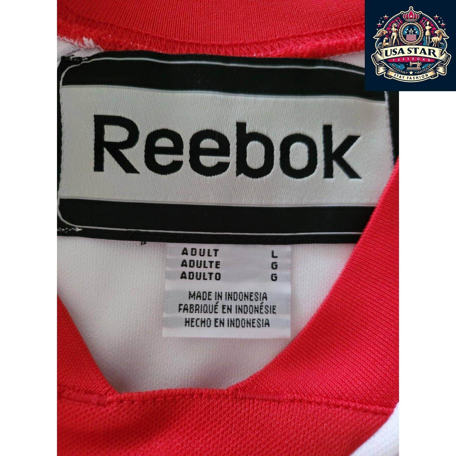 Reebok Hockey Jersey White Large - Vintage Condition, Odor-Free, Comfortable Fit - USASTARFASHION