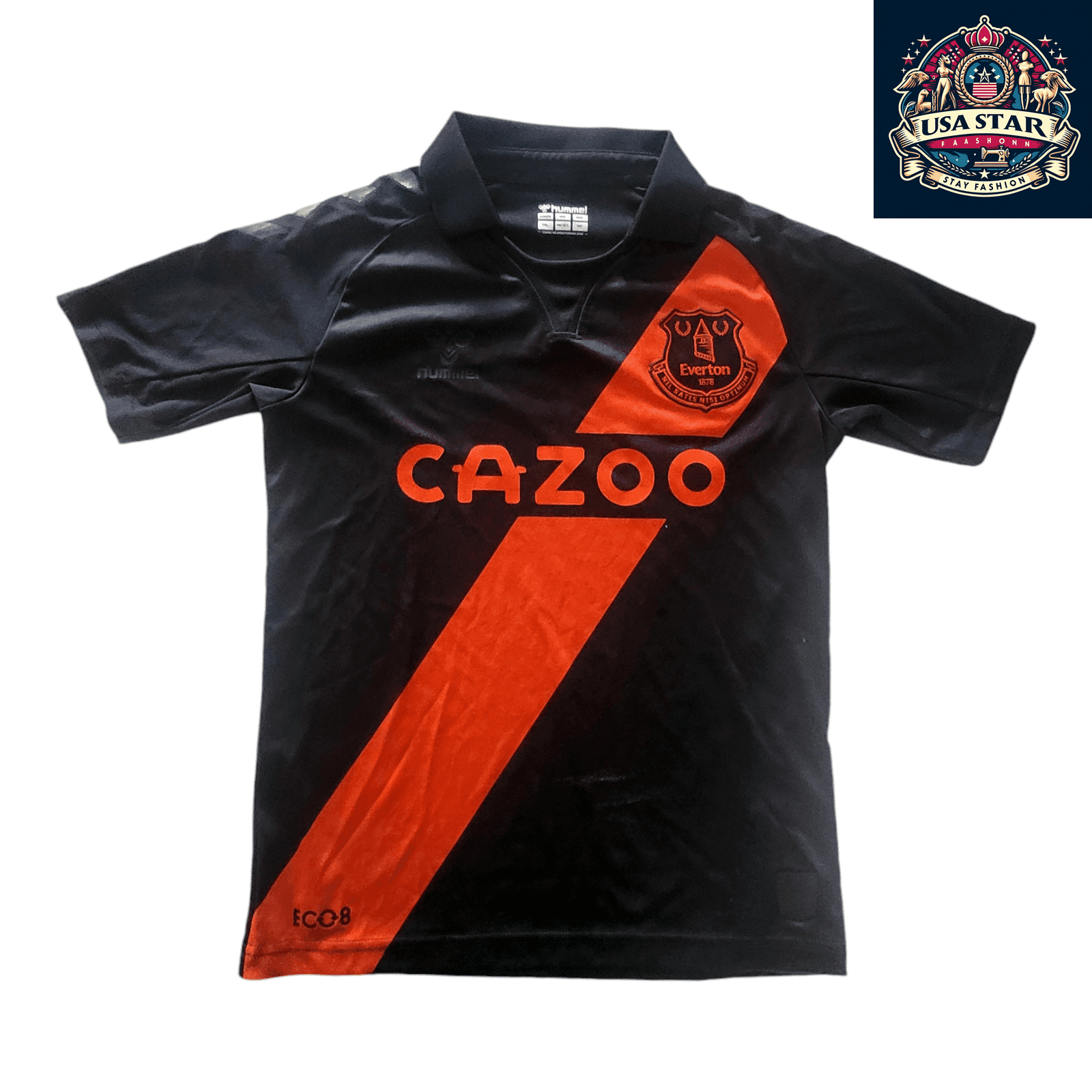 Everton FC Youth Jersey 2021 - 2022 Third Black/Orange Hummel 12Y/152cm Stylish Design - USASTARFASHION