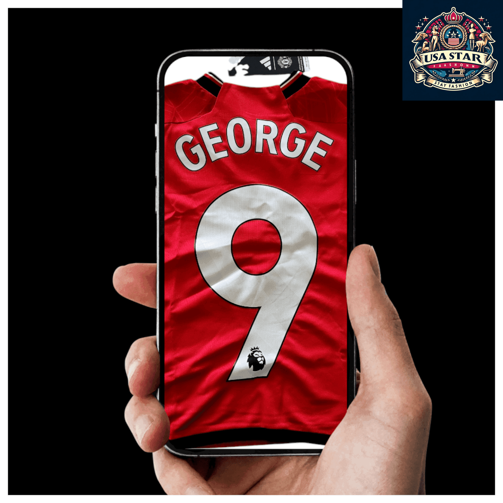 Adidas Manchester United Youth Jersey 2023/24 George 9 Size 9 - 10 Years Red Football Shirt - USASTARFASHION