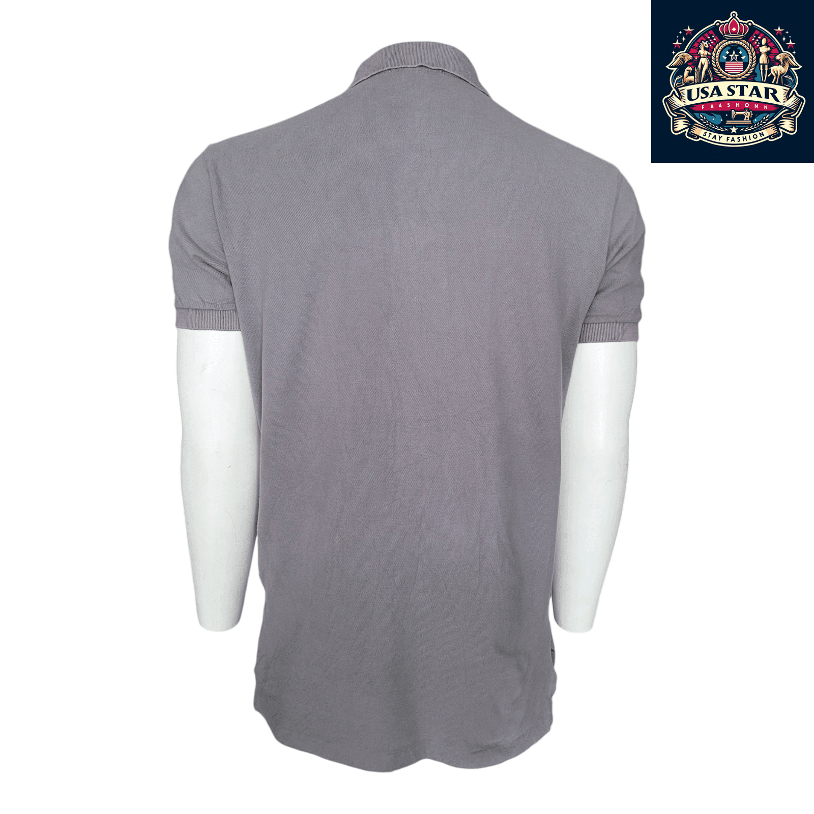 Ralph Lauren Polo Shirt, Size M, 100% Cotton, Classic Fit, Gray - Timeless Style & Comfort - USASTARFASHION