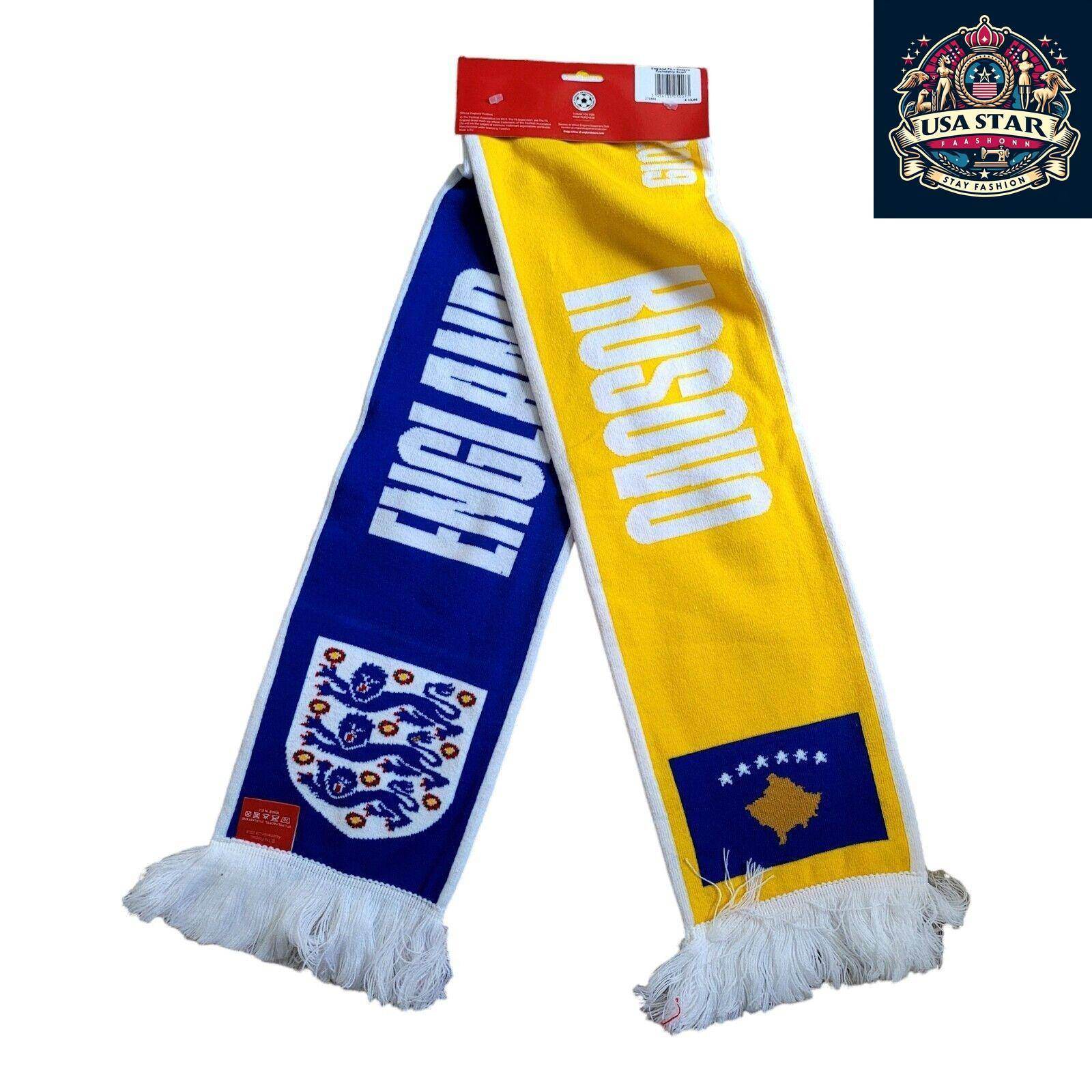 2019 England FA vs Kosovo Official Matchday Friendship Scarf - Soft, Durable, Collector's Item - USASTARFASHION
