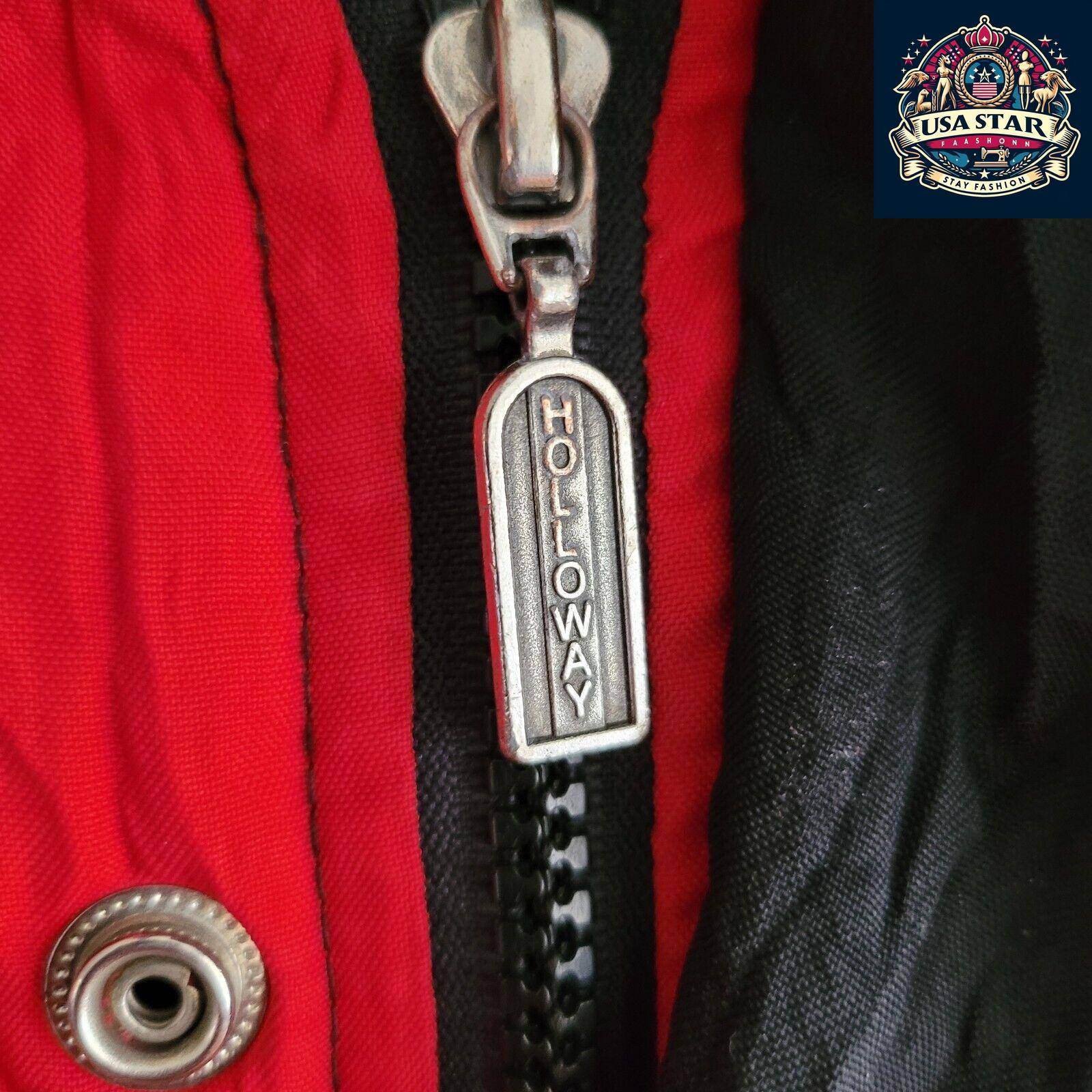 North Mahaska Warhawks Jacket XL Vintage 90s Baseball Red Collectible Fan Gear by Holloway - USASTARFASHION