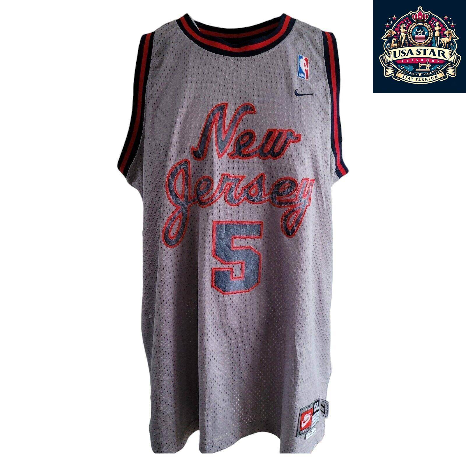 Official Nike Vintage Basketball Jersey 5 Jason Kidd New Jersey Nets Swingman XL - Retro Style - USASTARFASHION