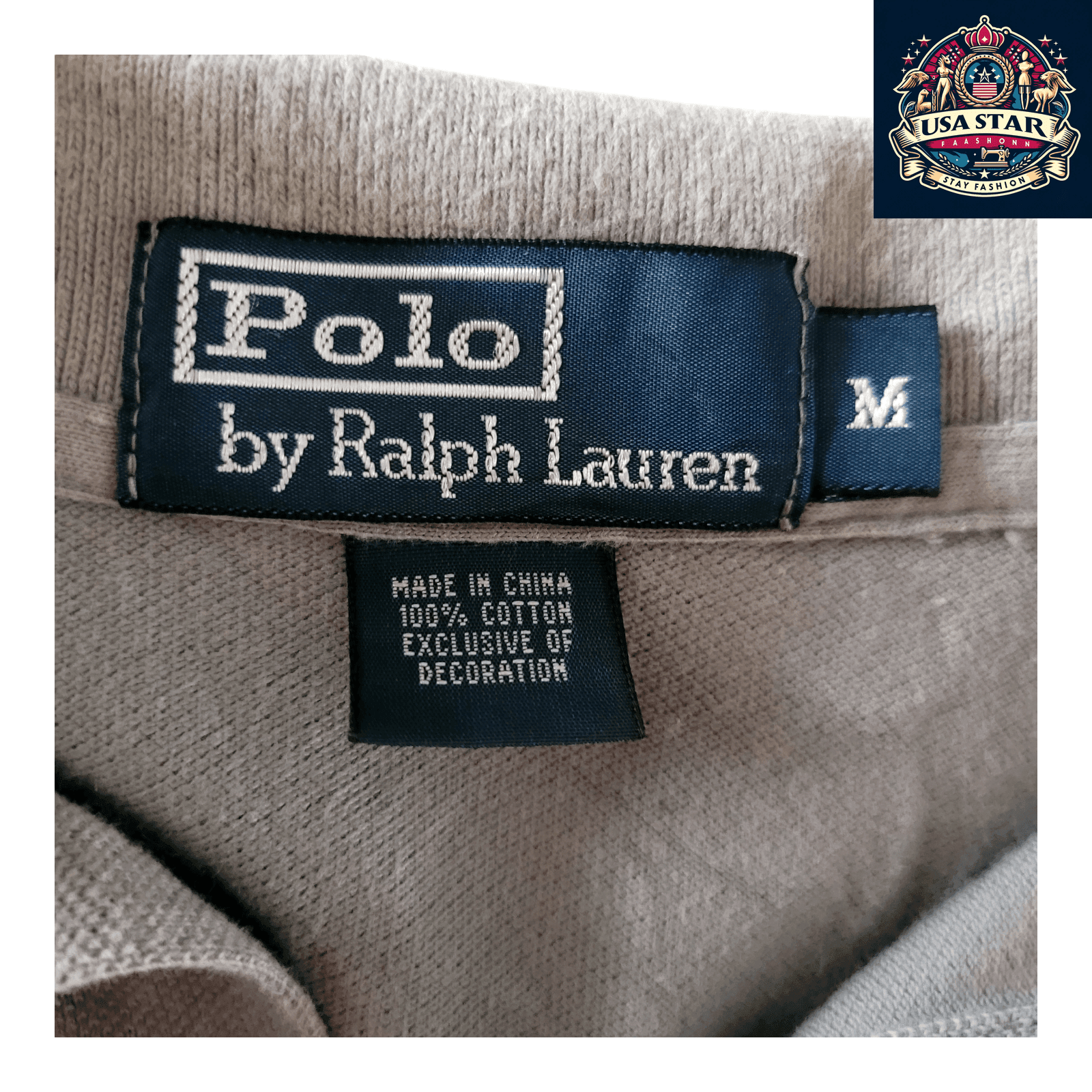 Ralph Lauren Polo Shirt, Size M, 100% Cotton, Classic Fit, Gray - Timeless Style & Comfort - USASTARFASHION