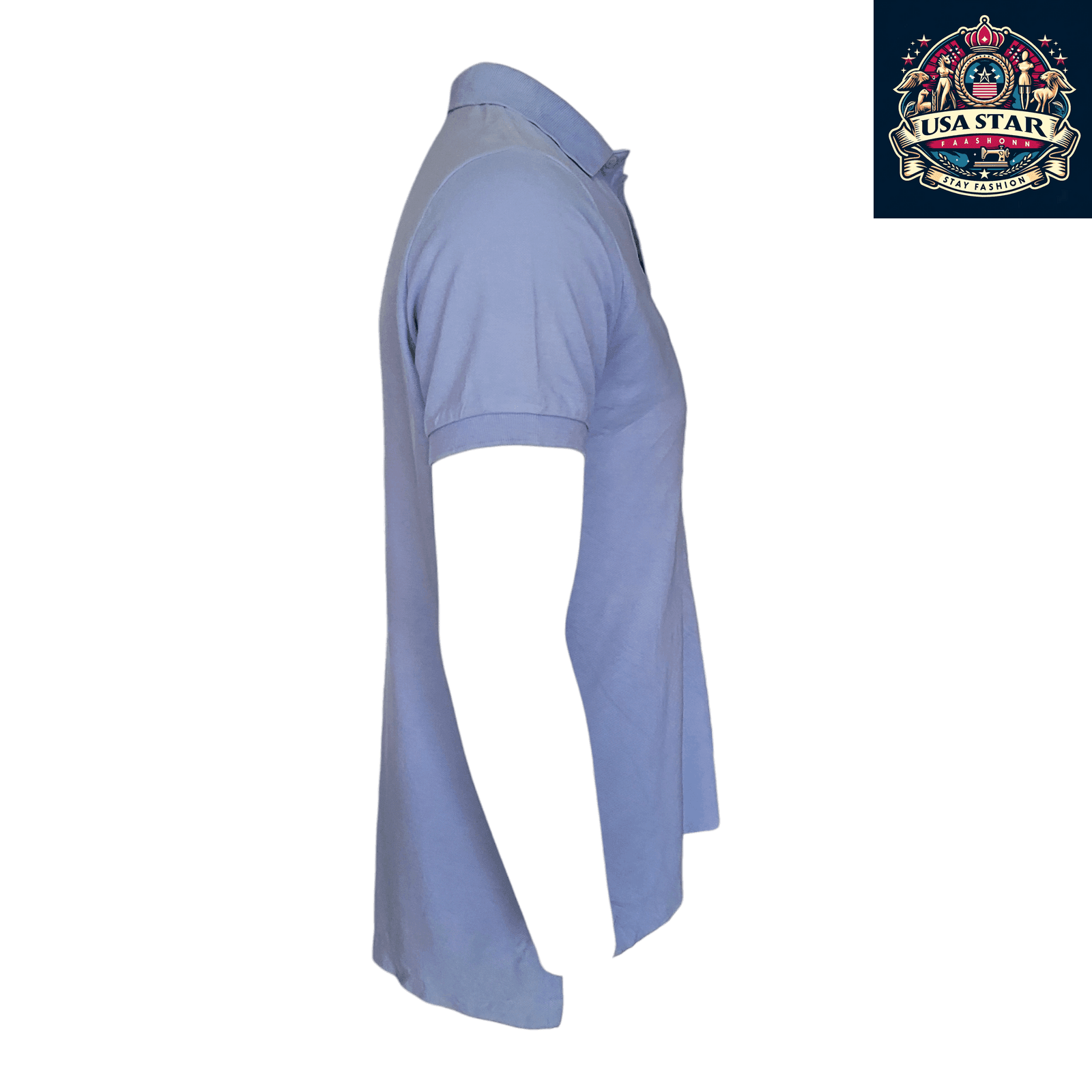 Polo Ralph Lauren Men's Polo Shirt - Custom Fit Light Blue with Pink Logo, 100% Cotton Comfort - USASTARFASHION