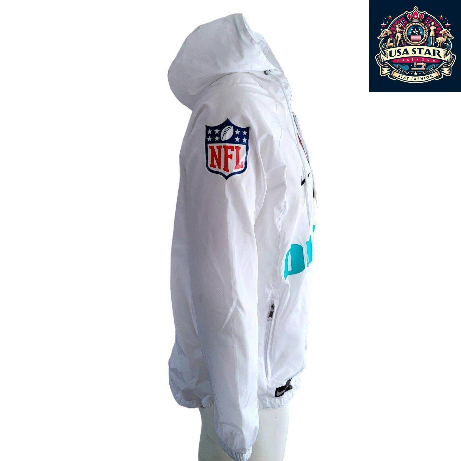 Nike Mighty Ducks Jacket - White Windbreaker Rain Jacket Size S with Iconic Logo and Adjustable Hood - USASTARFASHION